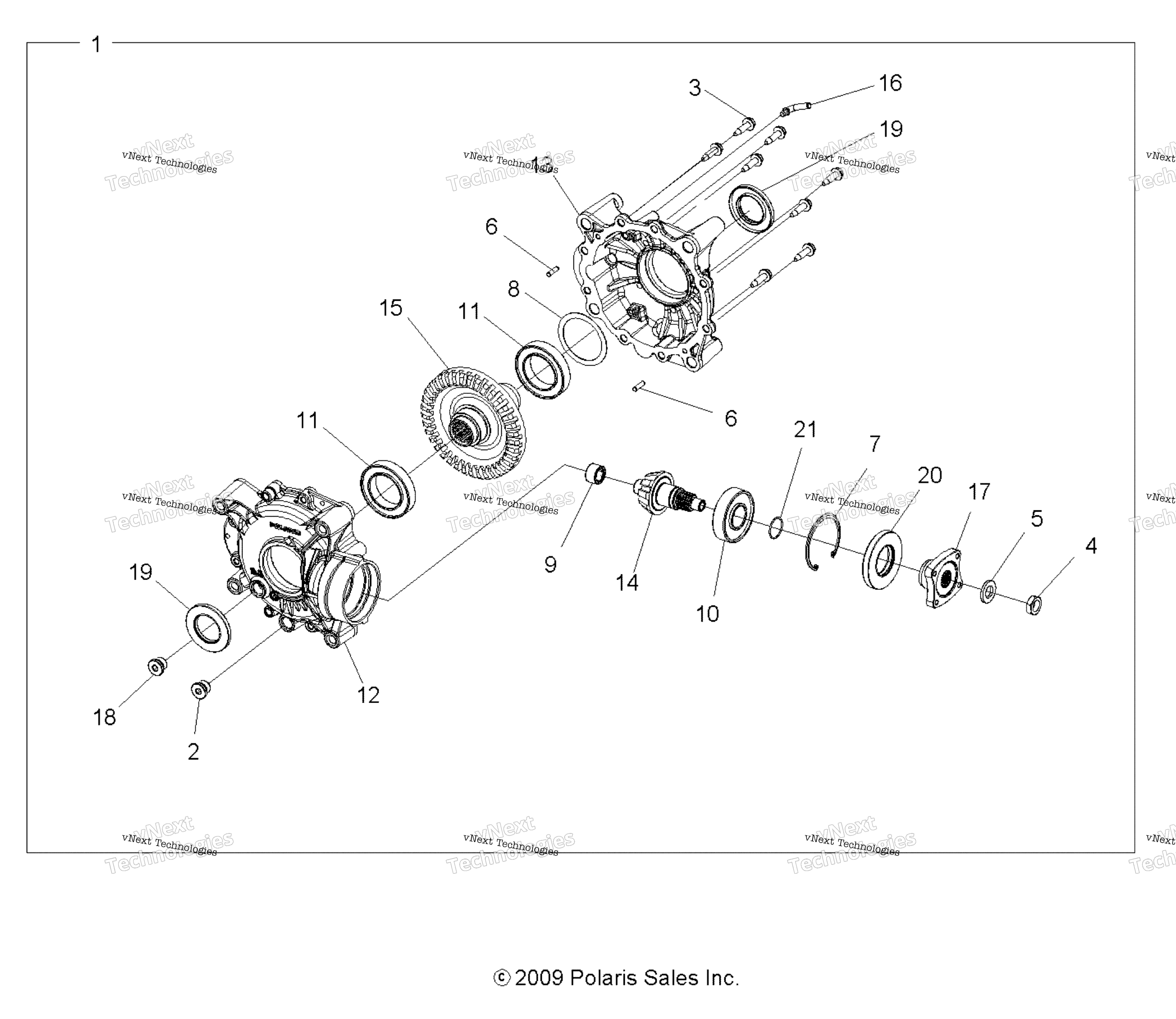 Привод Train, Rear Gearcase Internals