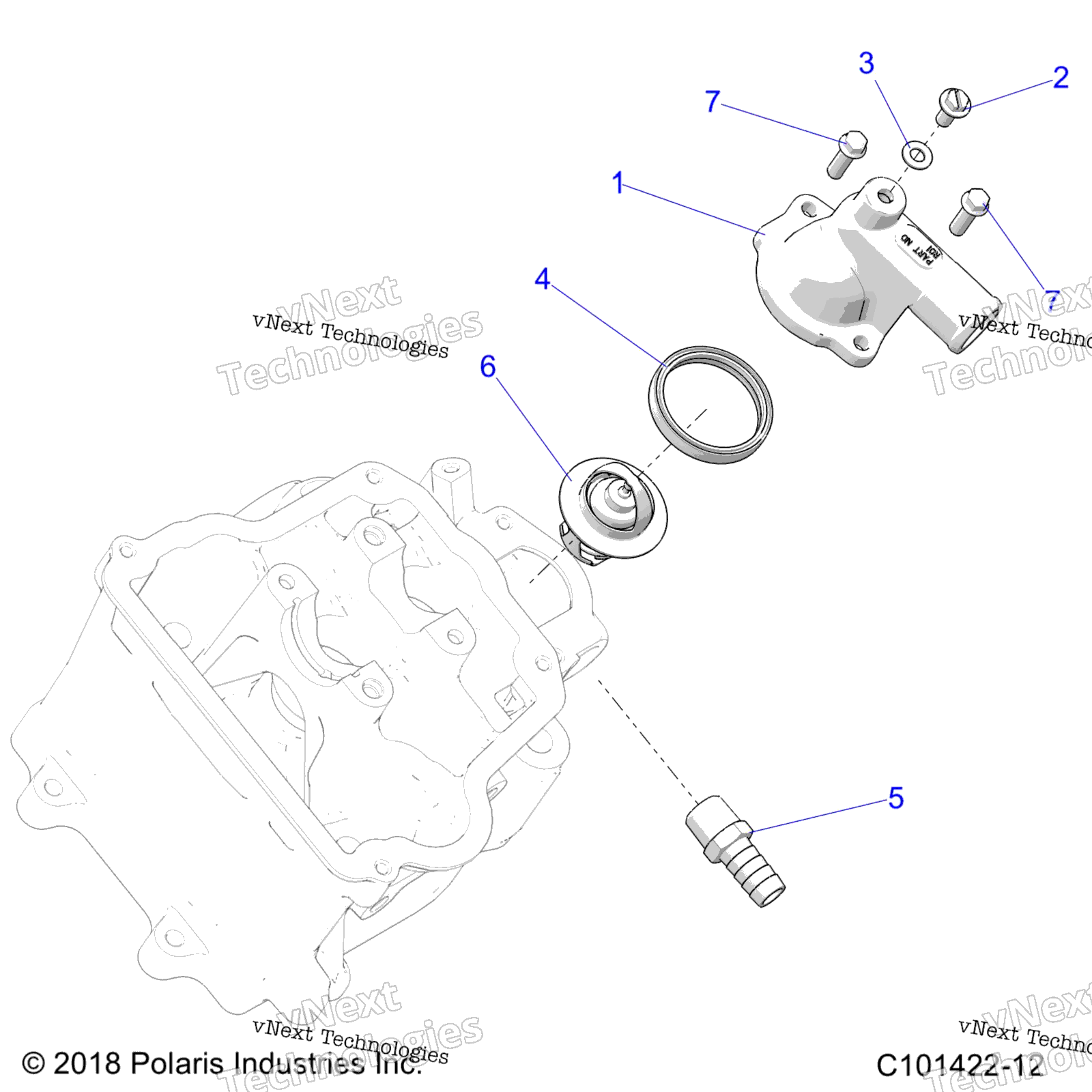 Engine, Thermostat & крышка