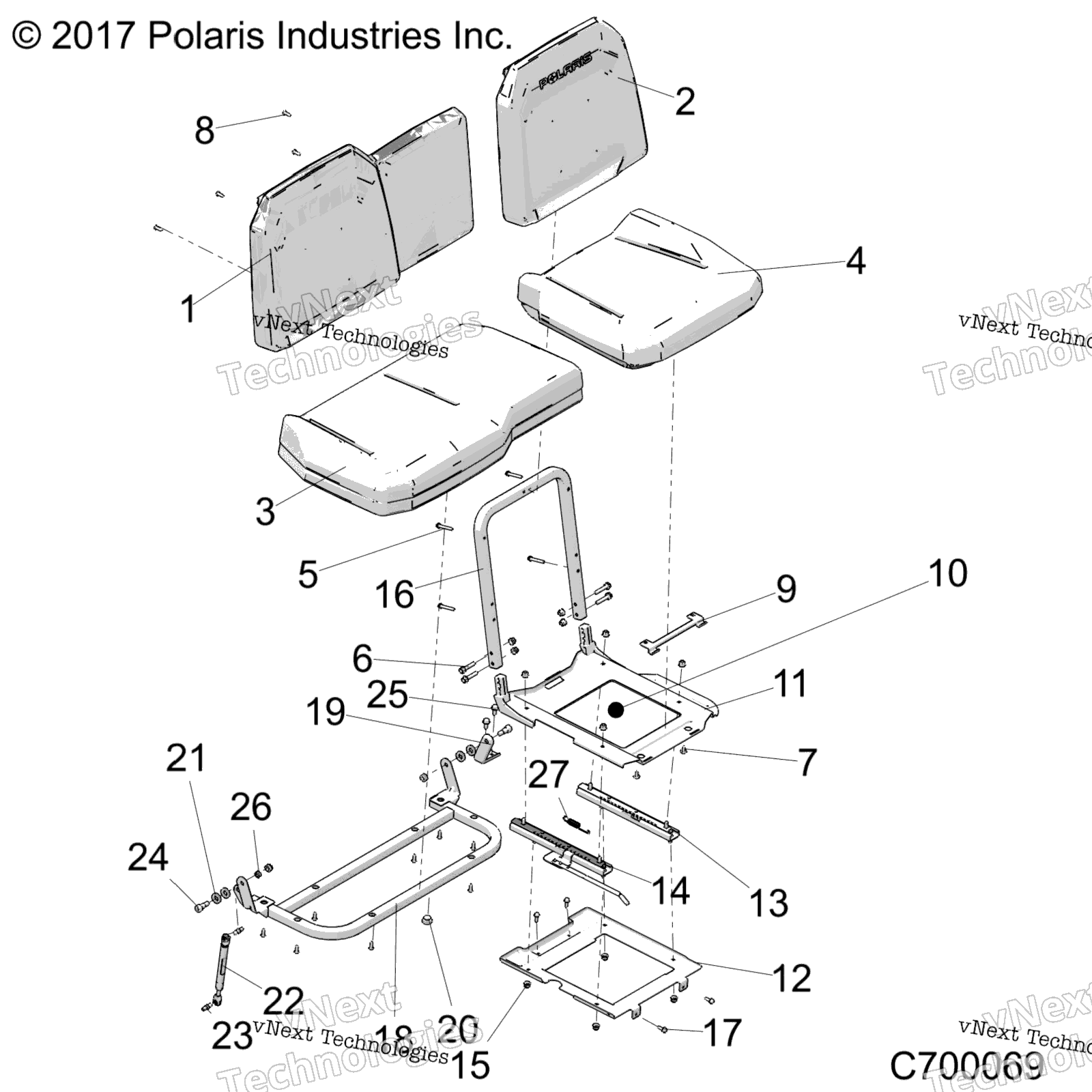 Кузов, сиденье Asm. And Slider
