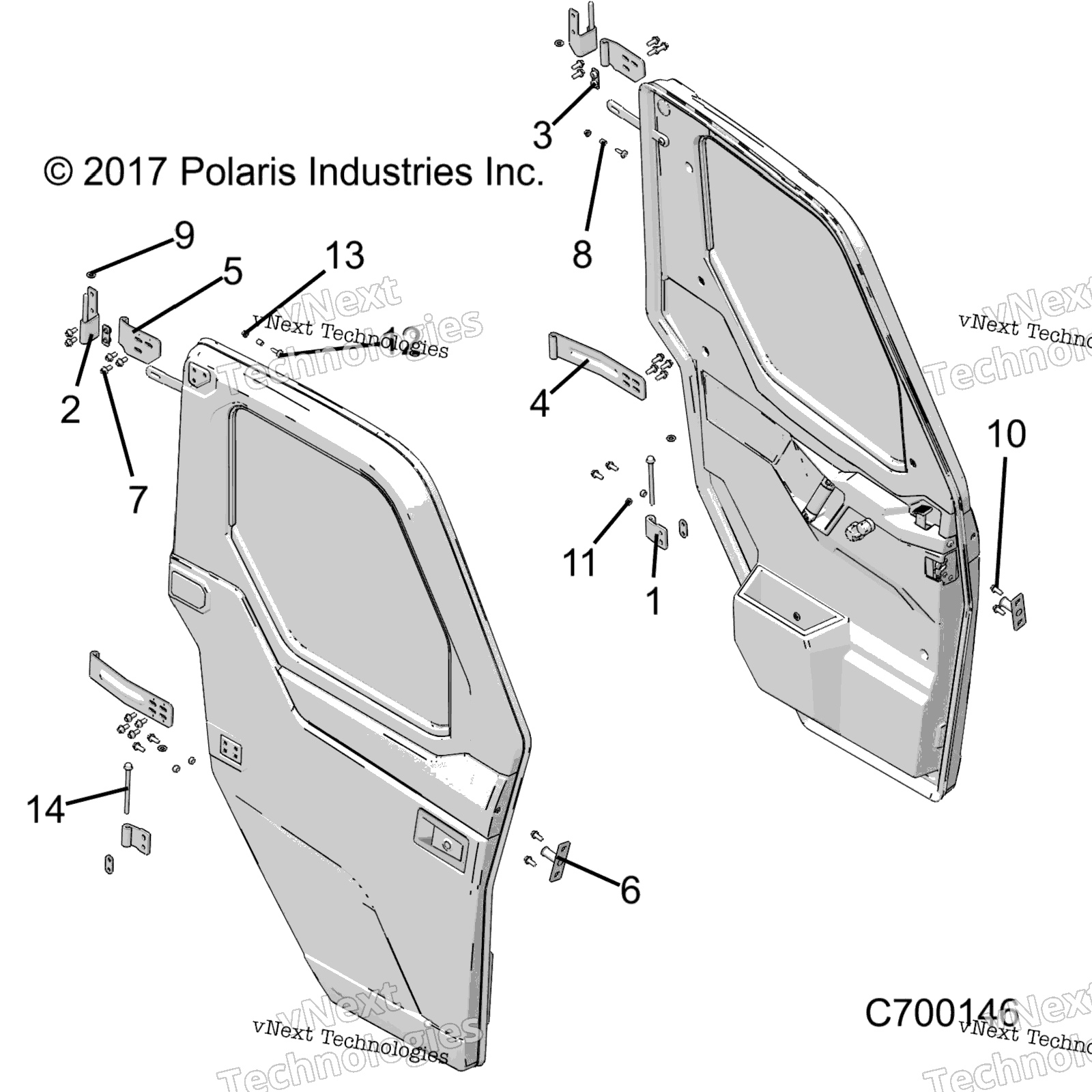 Body, Door, Front, Full, крепление