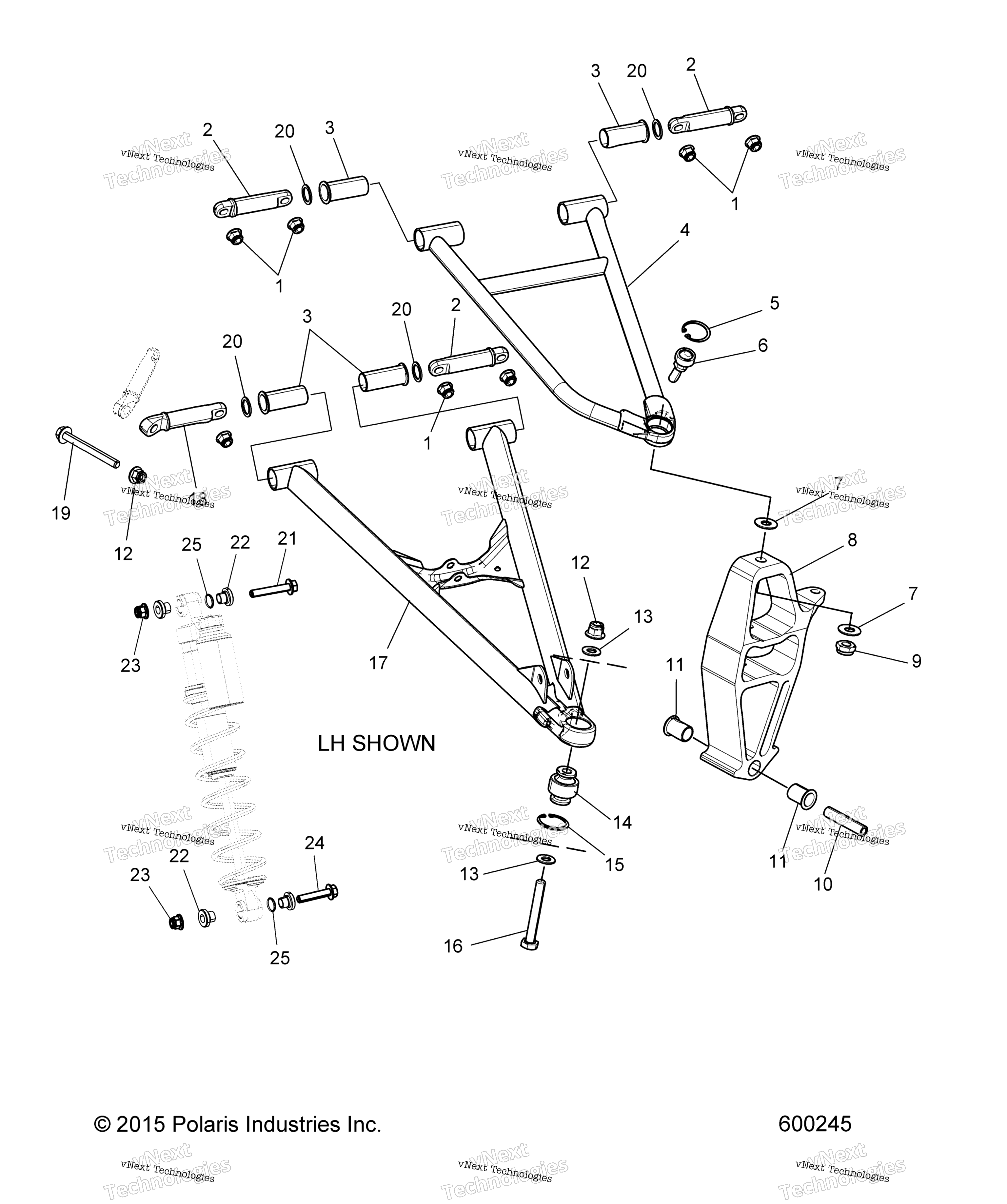 Suspension, управление Arms, Spindle и Shock Mntg