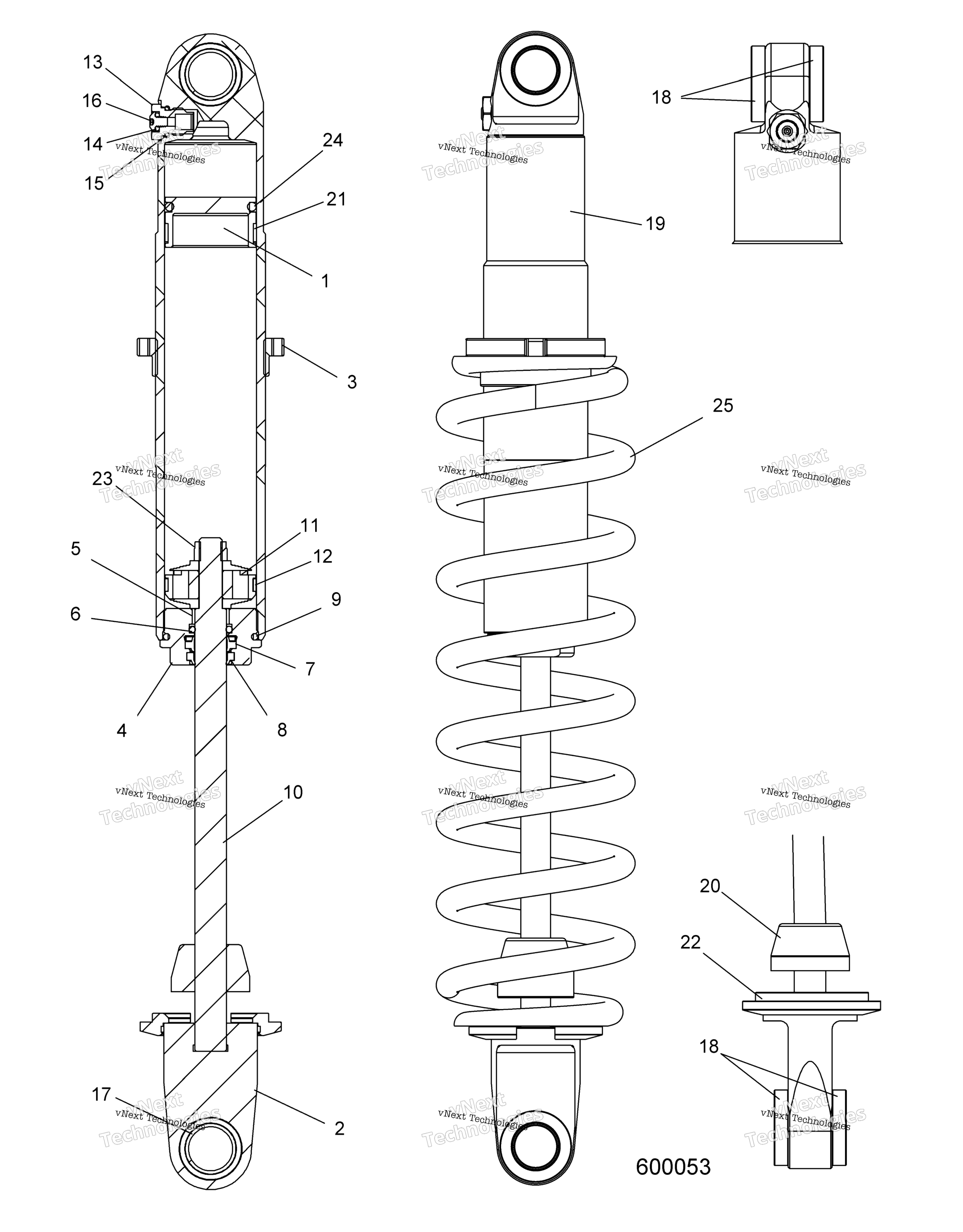 Suspension, Shock, задний Track (600053)