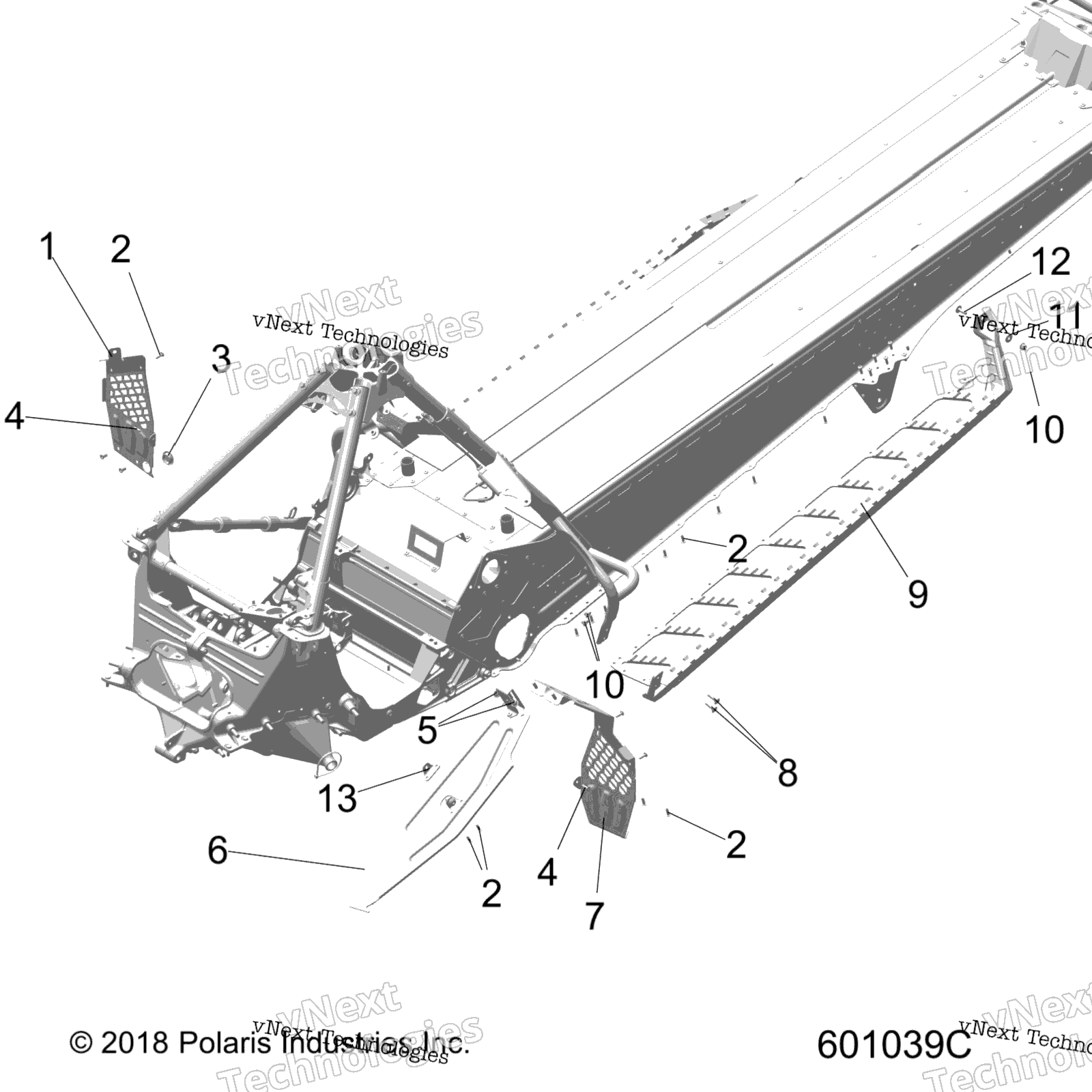 Chassis, сцепление Guard, Footrests, и Running Boards All Options