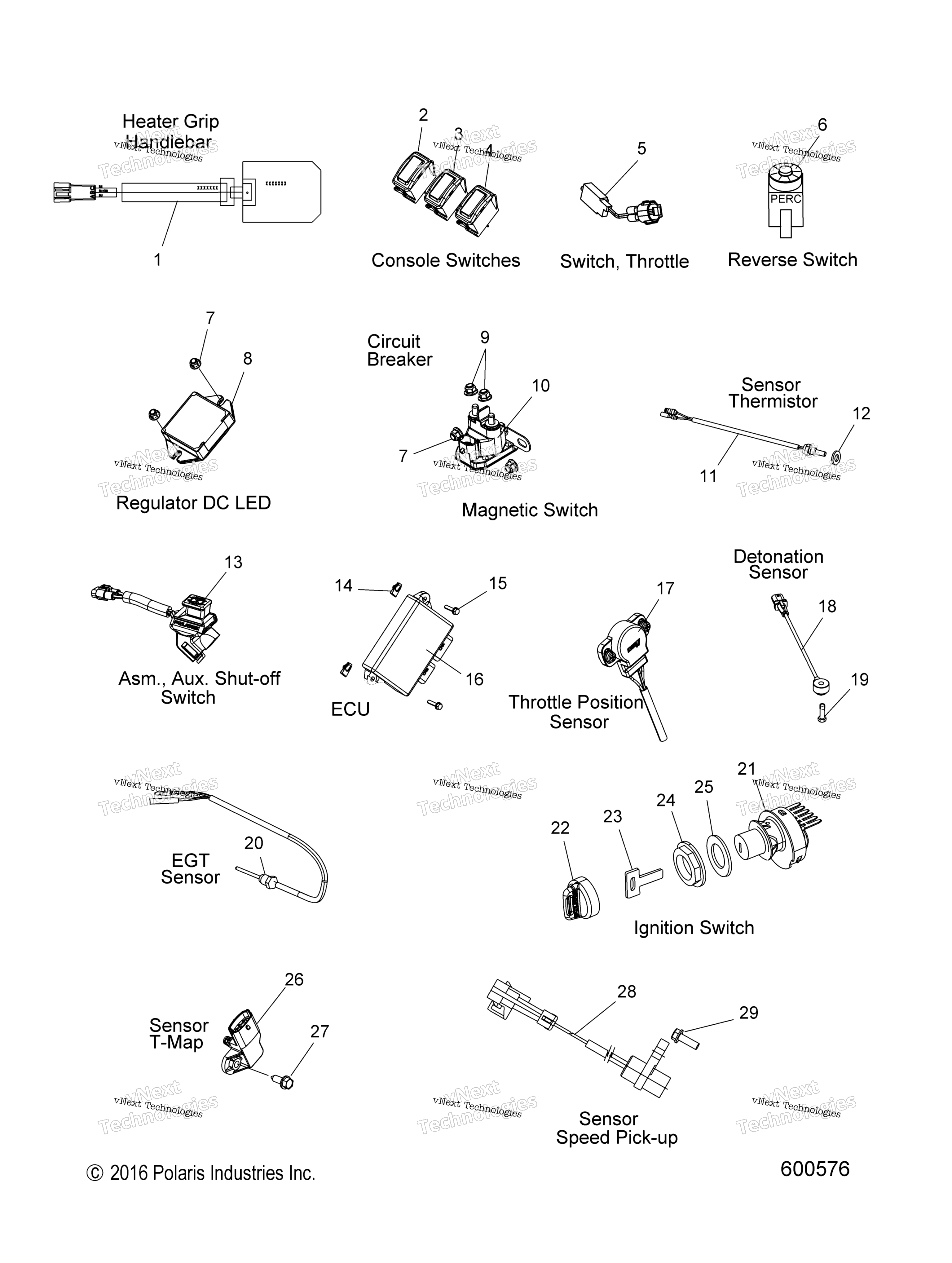 электрооборудование Switches, Sensors & Components