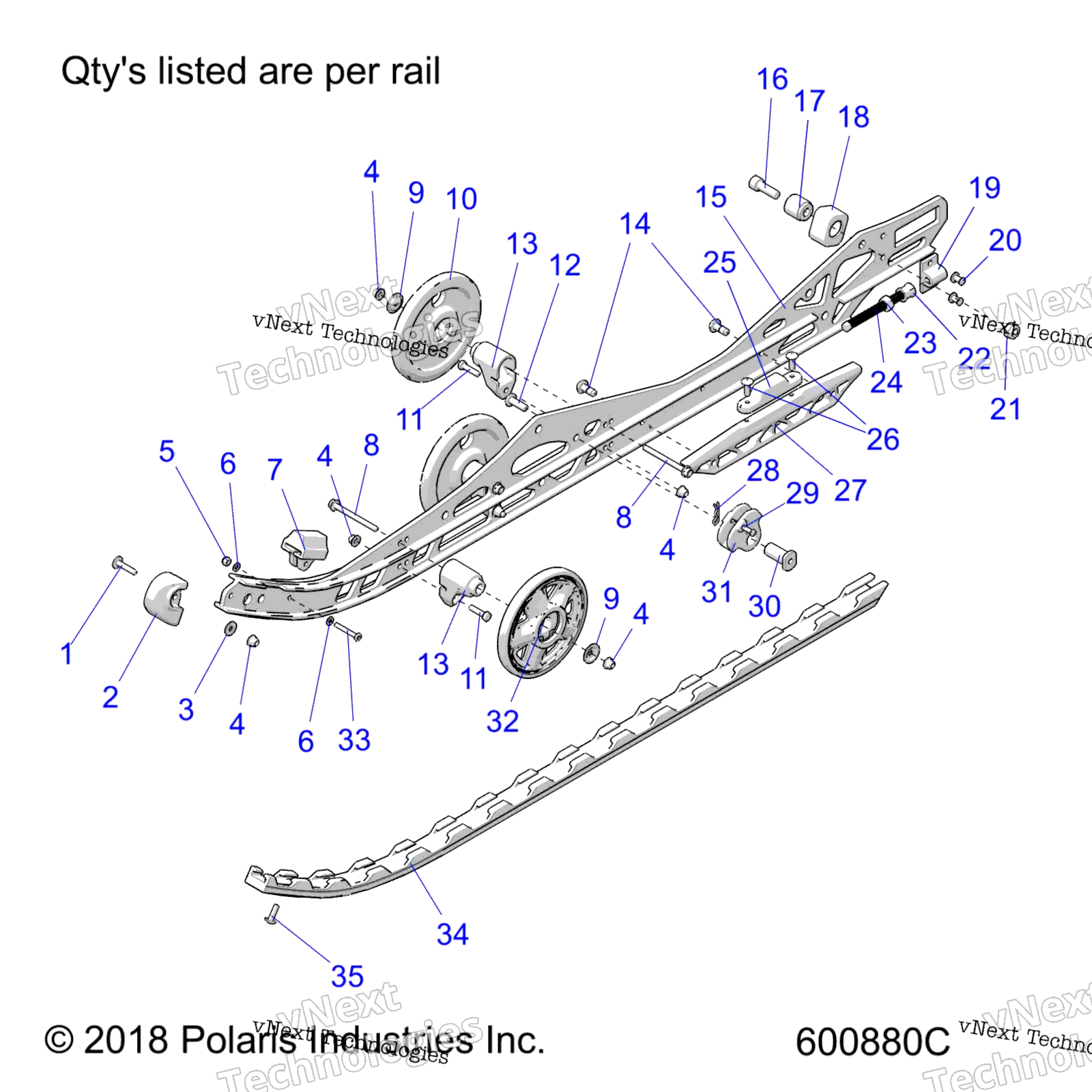Suspension, Rail, Lh / Rh