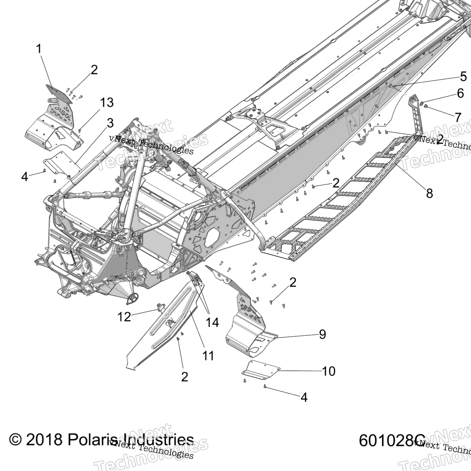 Chassis, сцепление Guard, Footrests, и Runningboards All Options