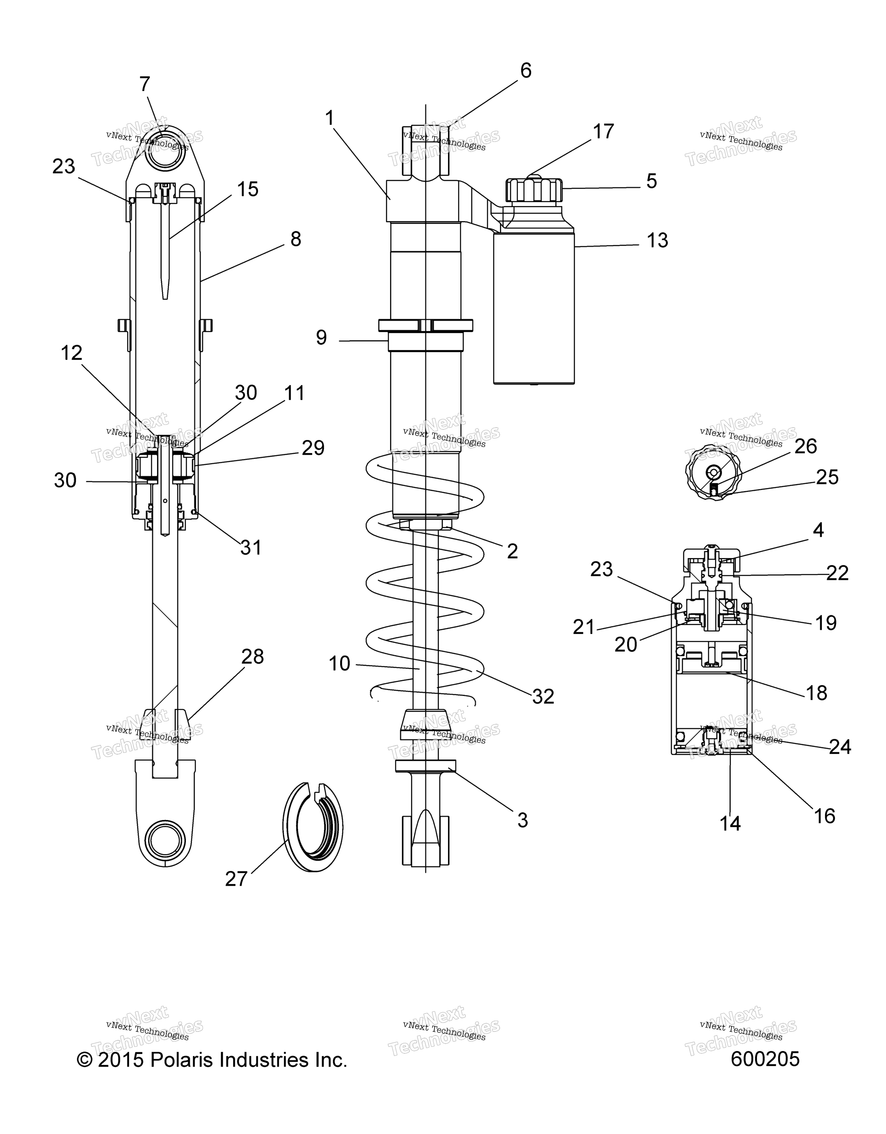 Suspension, Shock, задний Track, W / Res. All Options