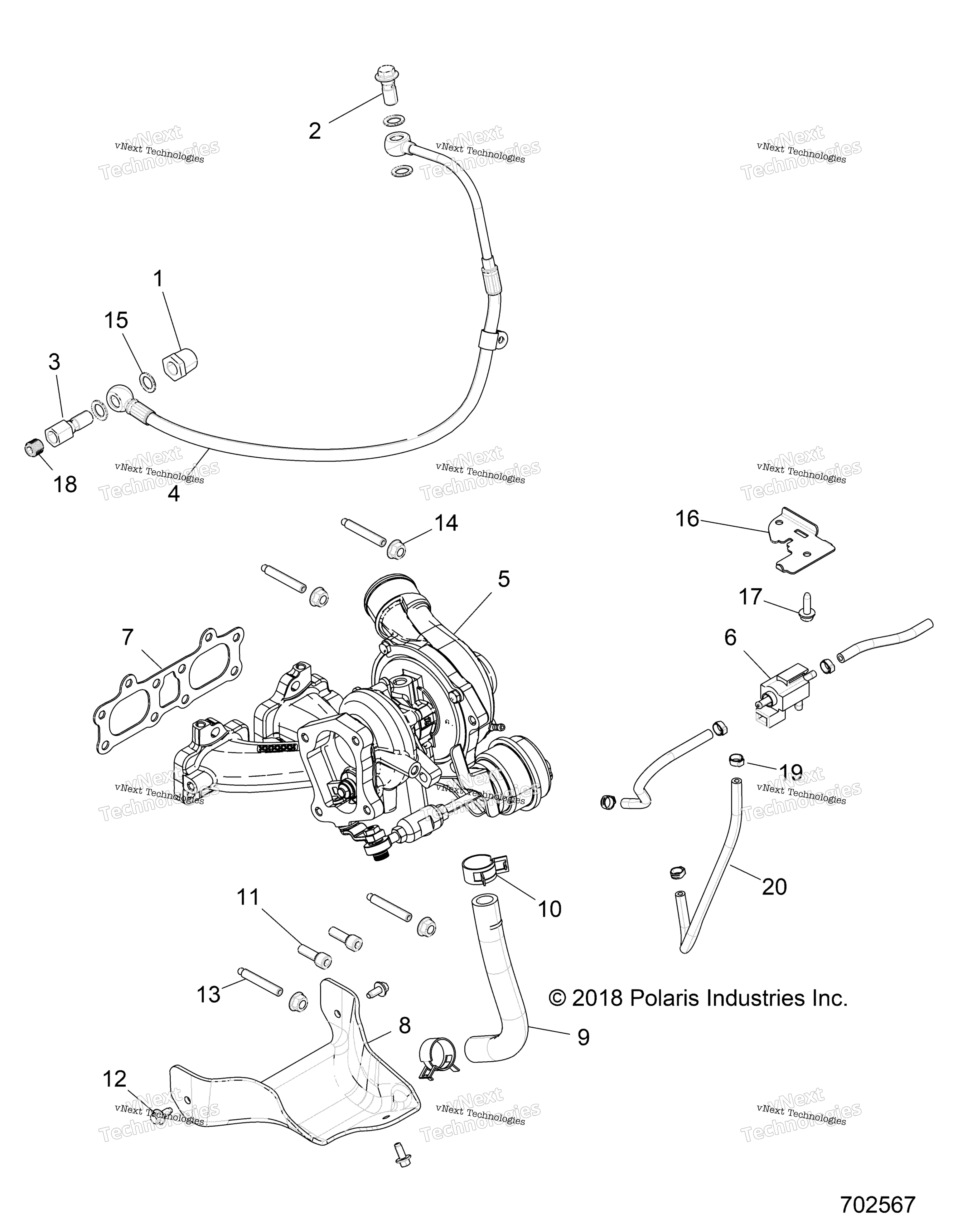 Engine, Turbo Charger крепление