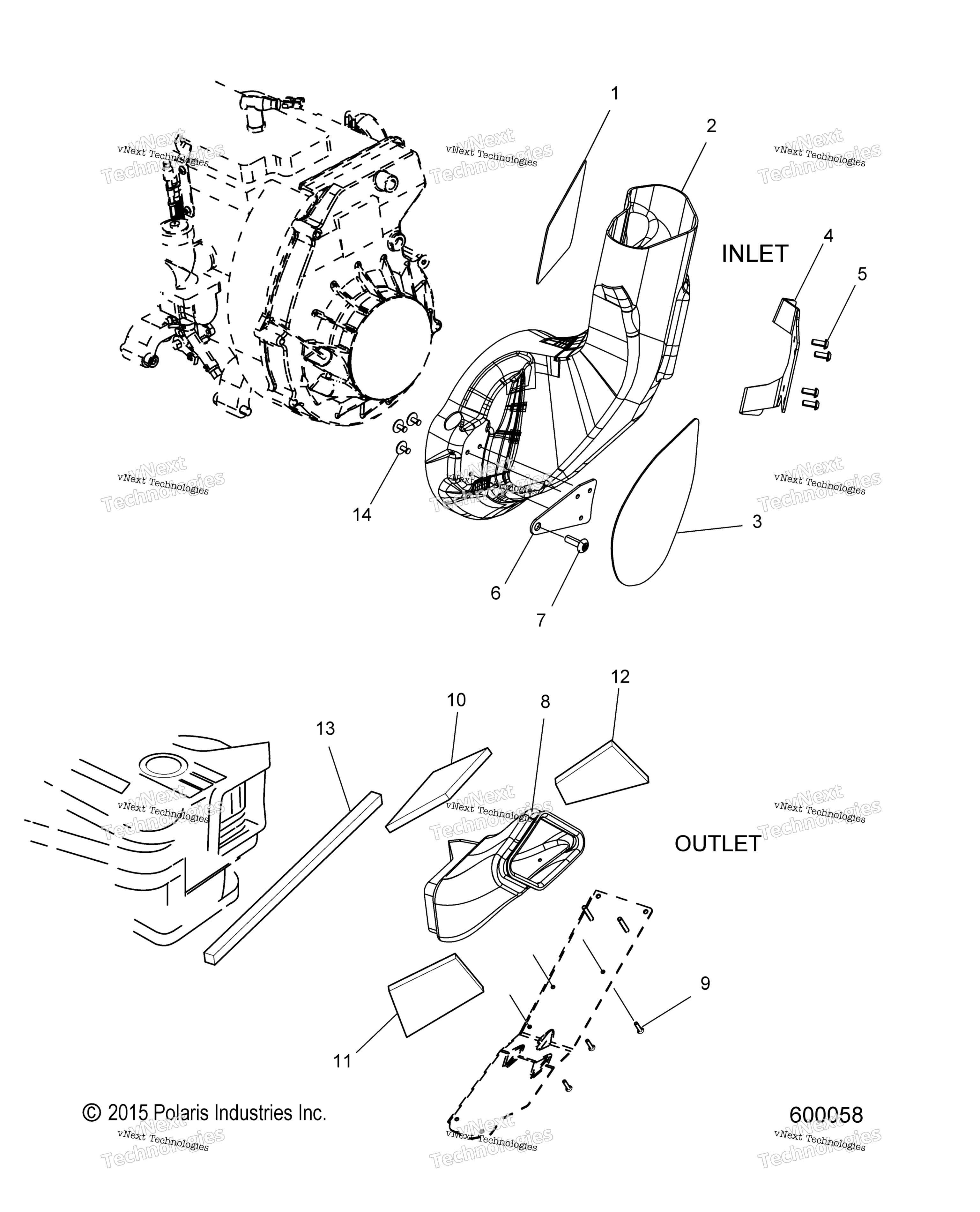 Engine, Воздушный впускной & Outlet Ducts All Options