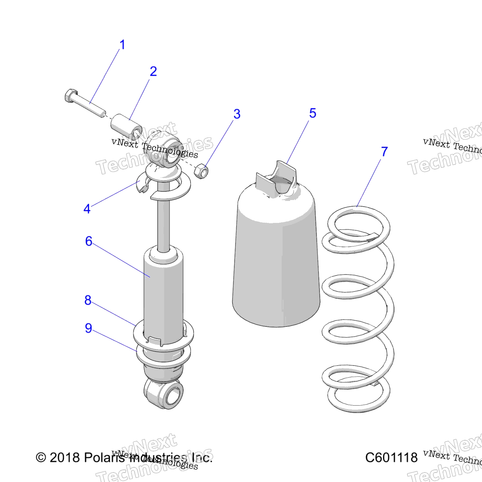 Suspension, Shock, передний Track (C601118)
