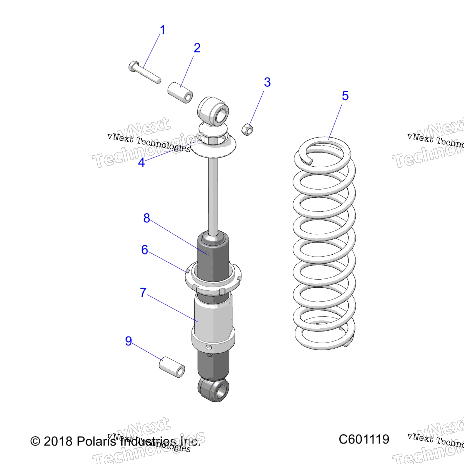 Suspension, Shock, задний Track (C601119)
