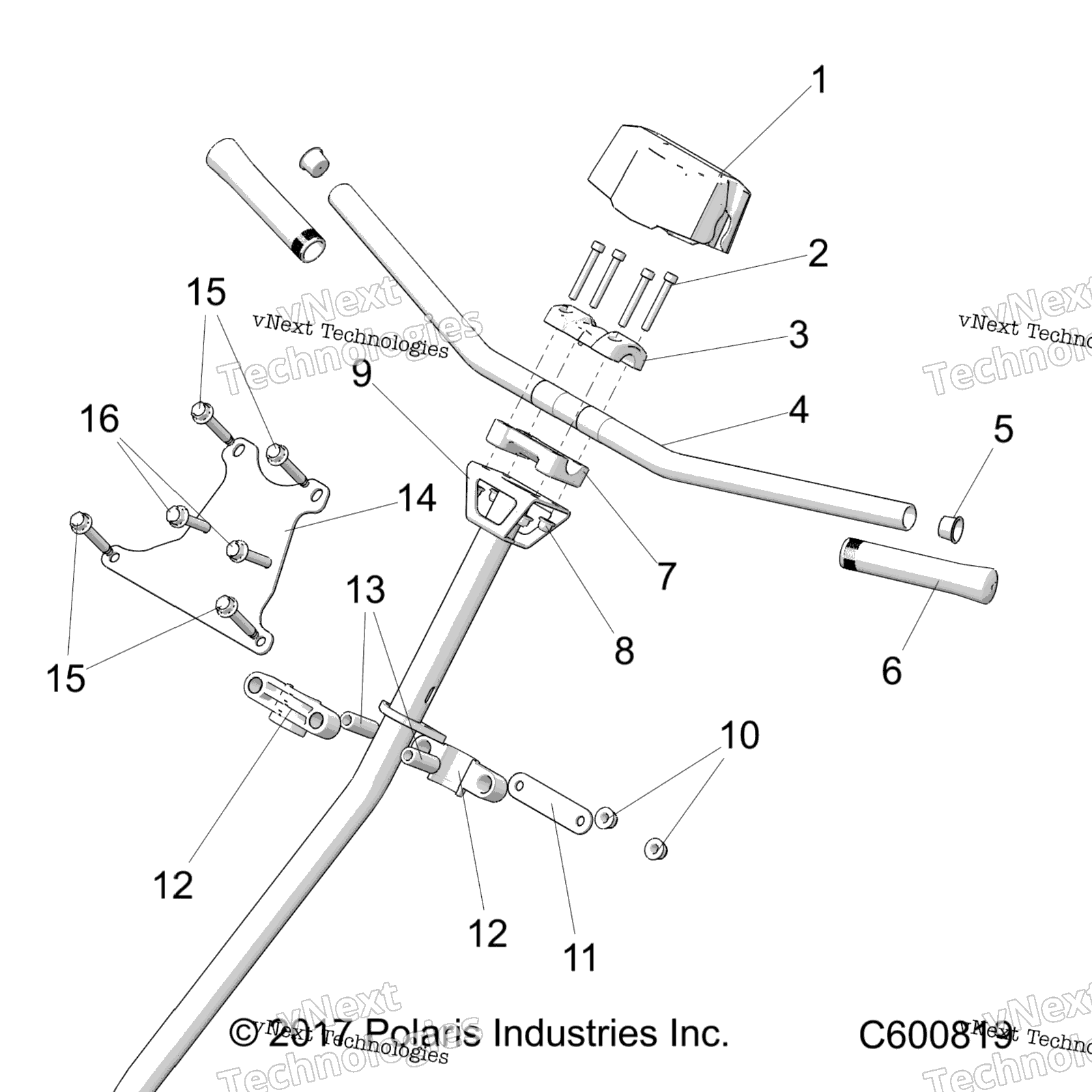 Steering, Hbar, рулевое управление Post, Grips