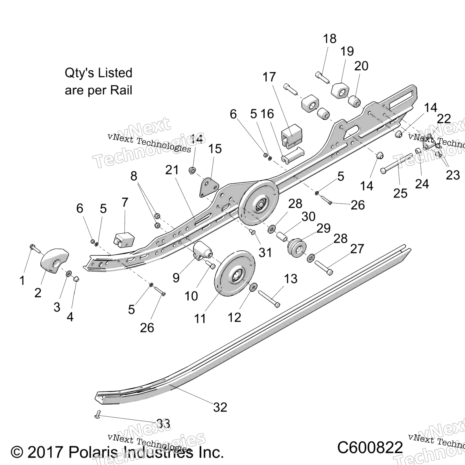 Suspension, Rail, Lh / Rh