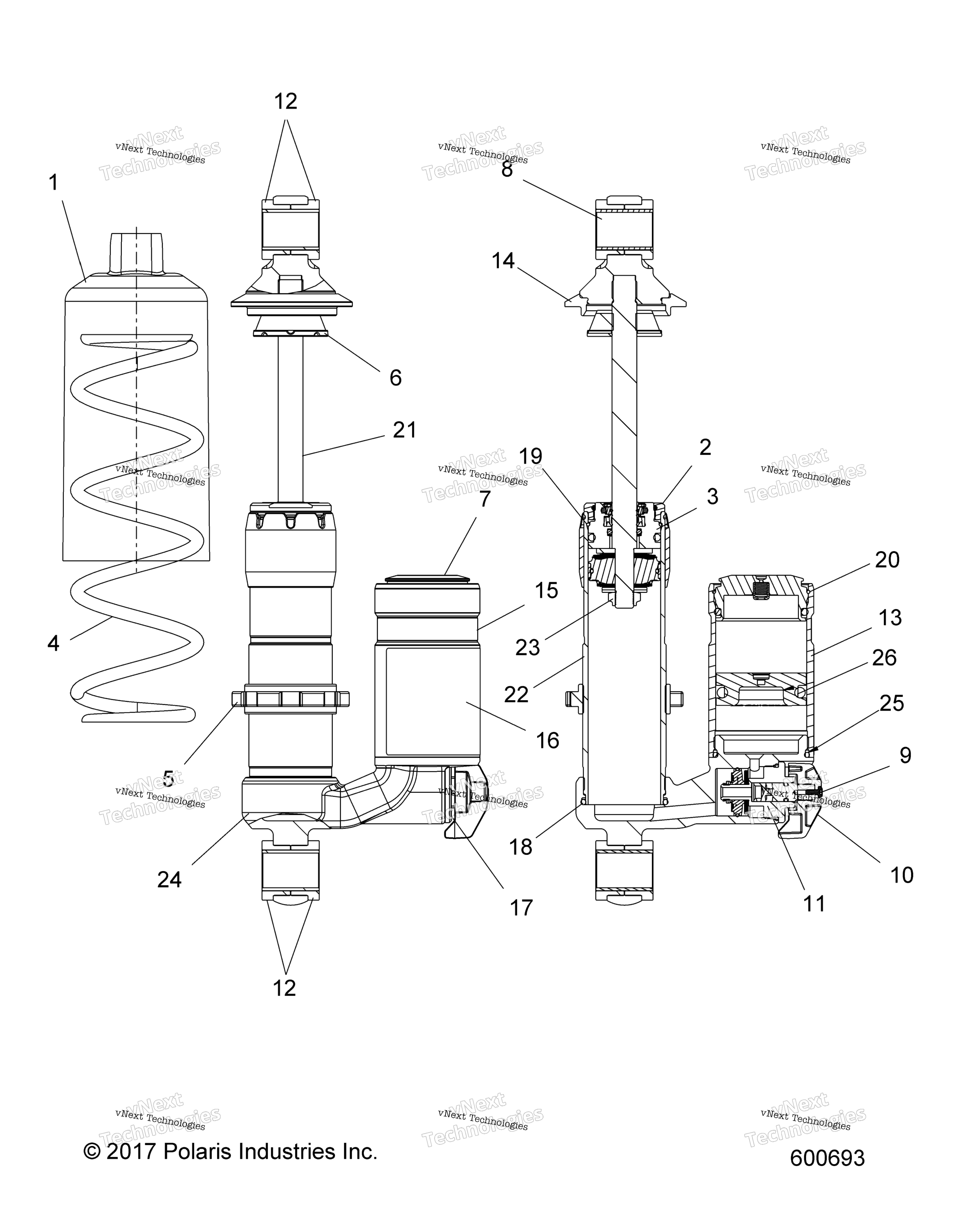 Suspension, Shock, передний Track S20fje8 / Fjp8 All Options (600693C)