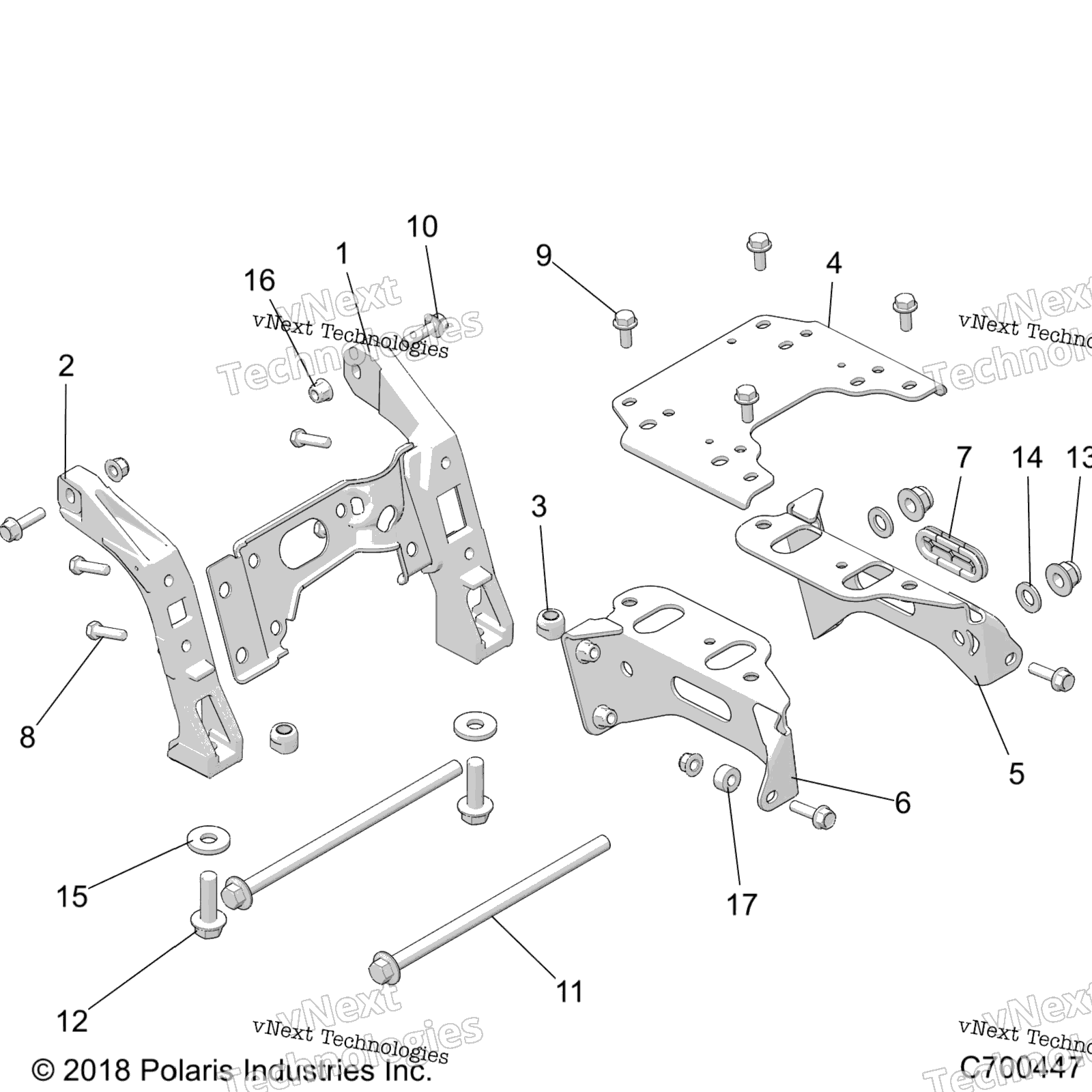 Chassis, Mounting, передний Gearcase