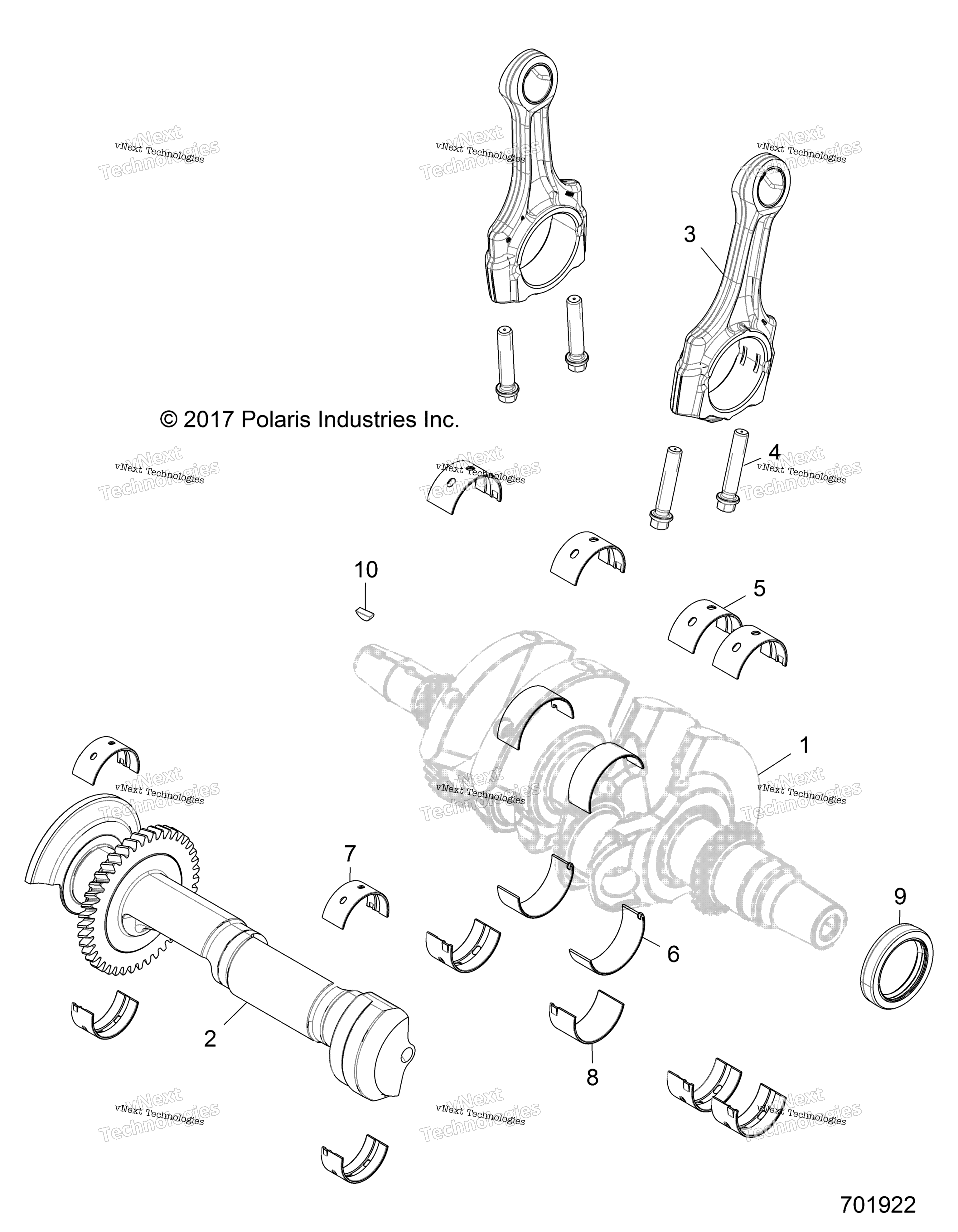 Двигатель, коленвал And Bearings