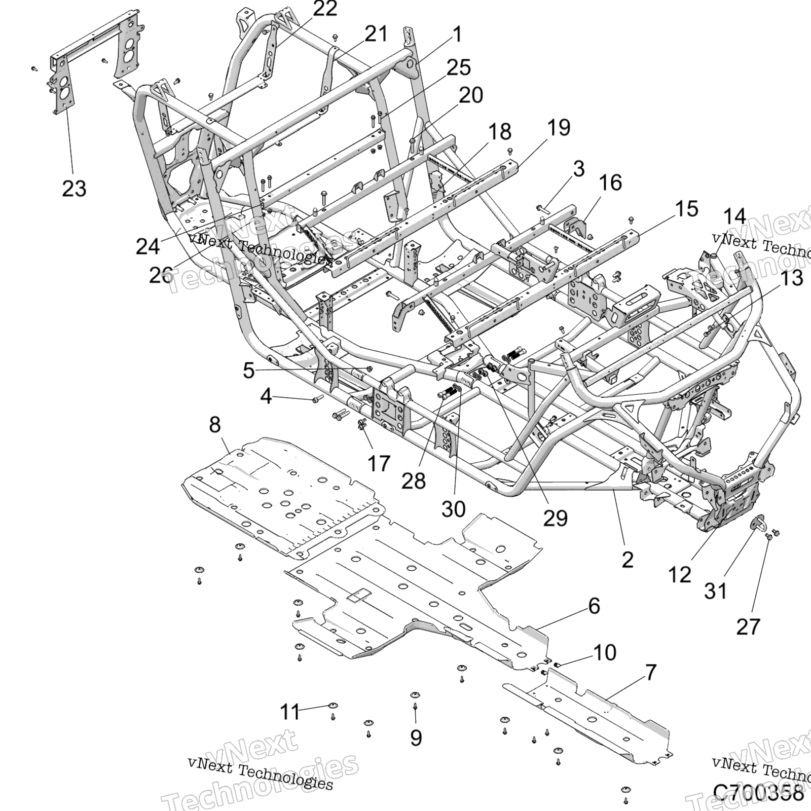 Шасси, основная рама And Skid Plates