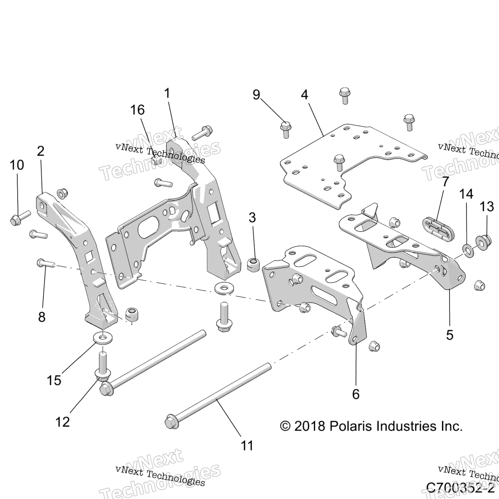 Chassis, Mounting, передний Gearcase