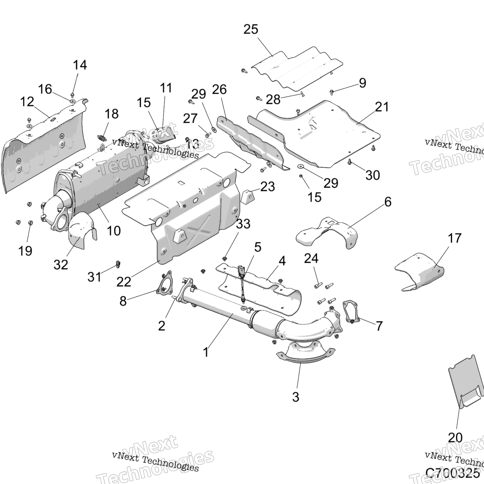 Двигатель, выхлопная система Z19vpl92ak/Ar/Am (C700325)