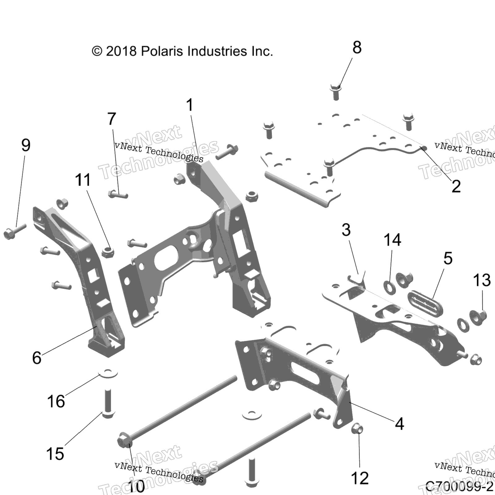 Chassis, Mounting, передний Gearcase