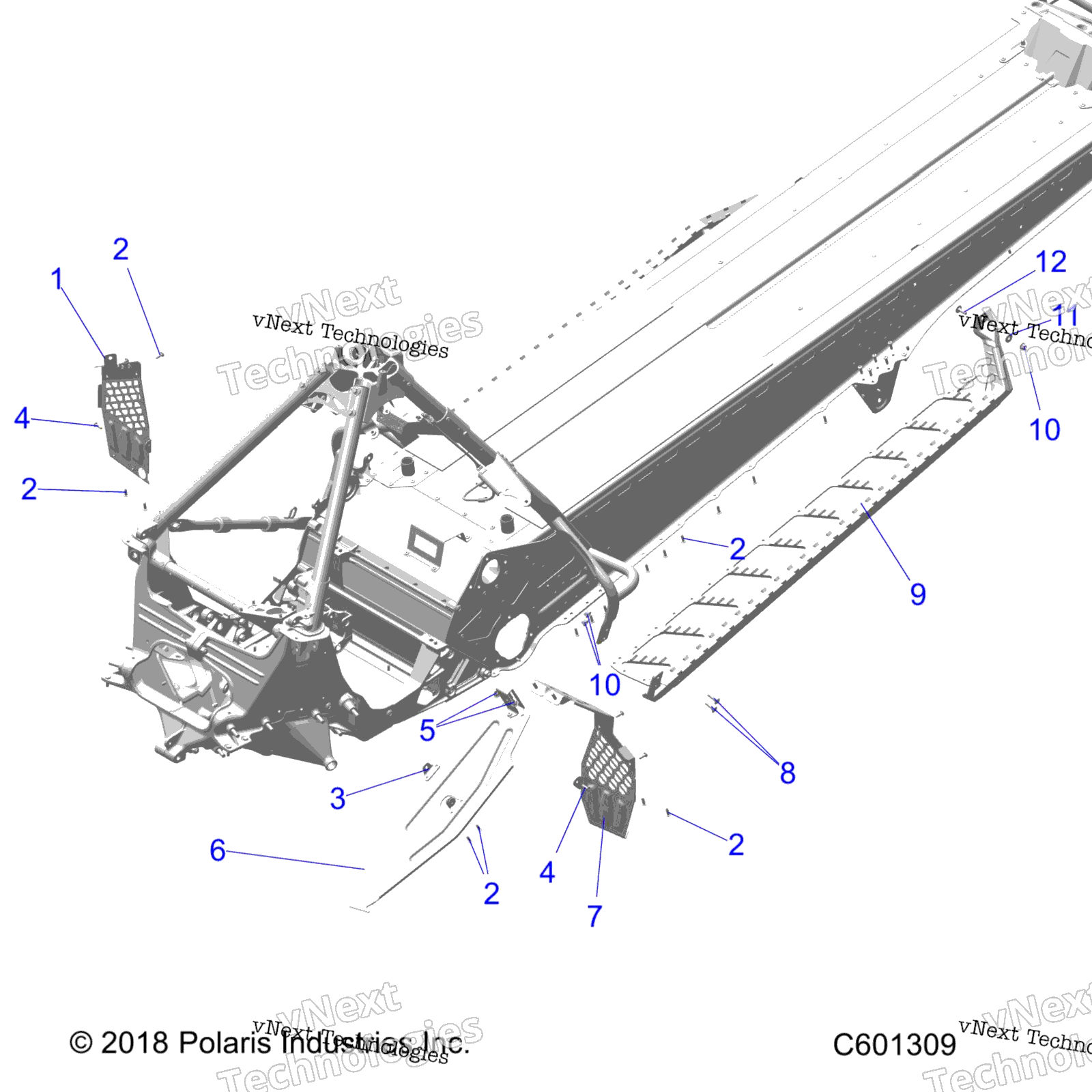 Chassis, сцепление Guard, Footrests, и Running Boards All Options
