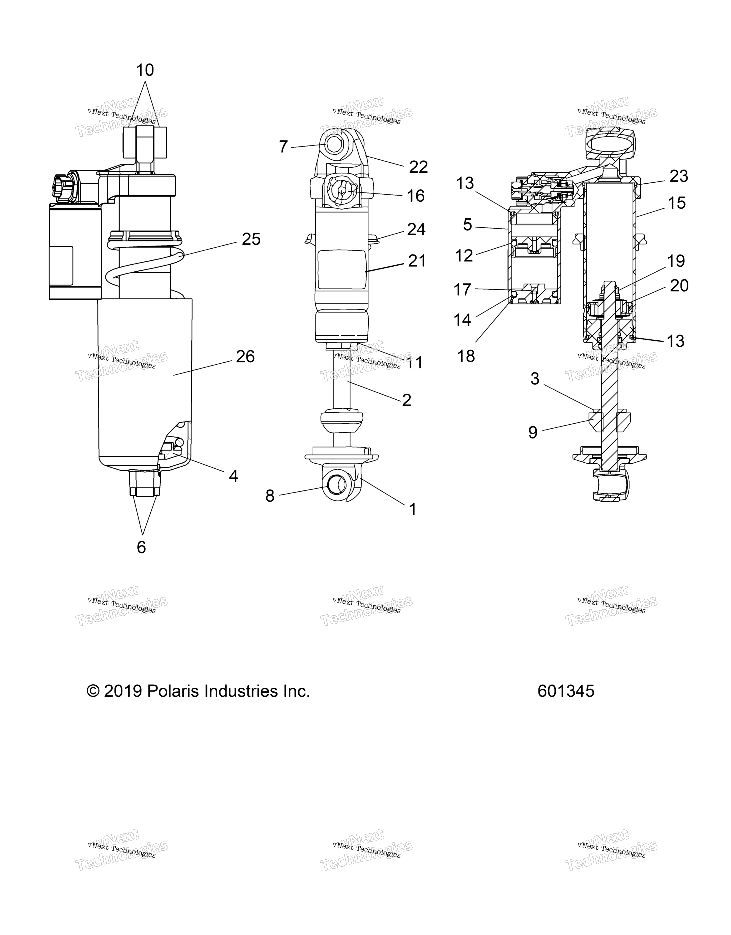 Suspension, Shock, передний Track (601345)