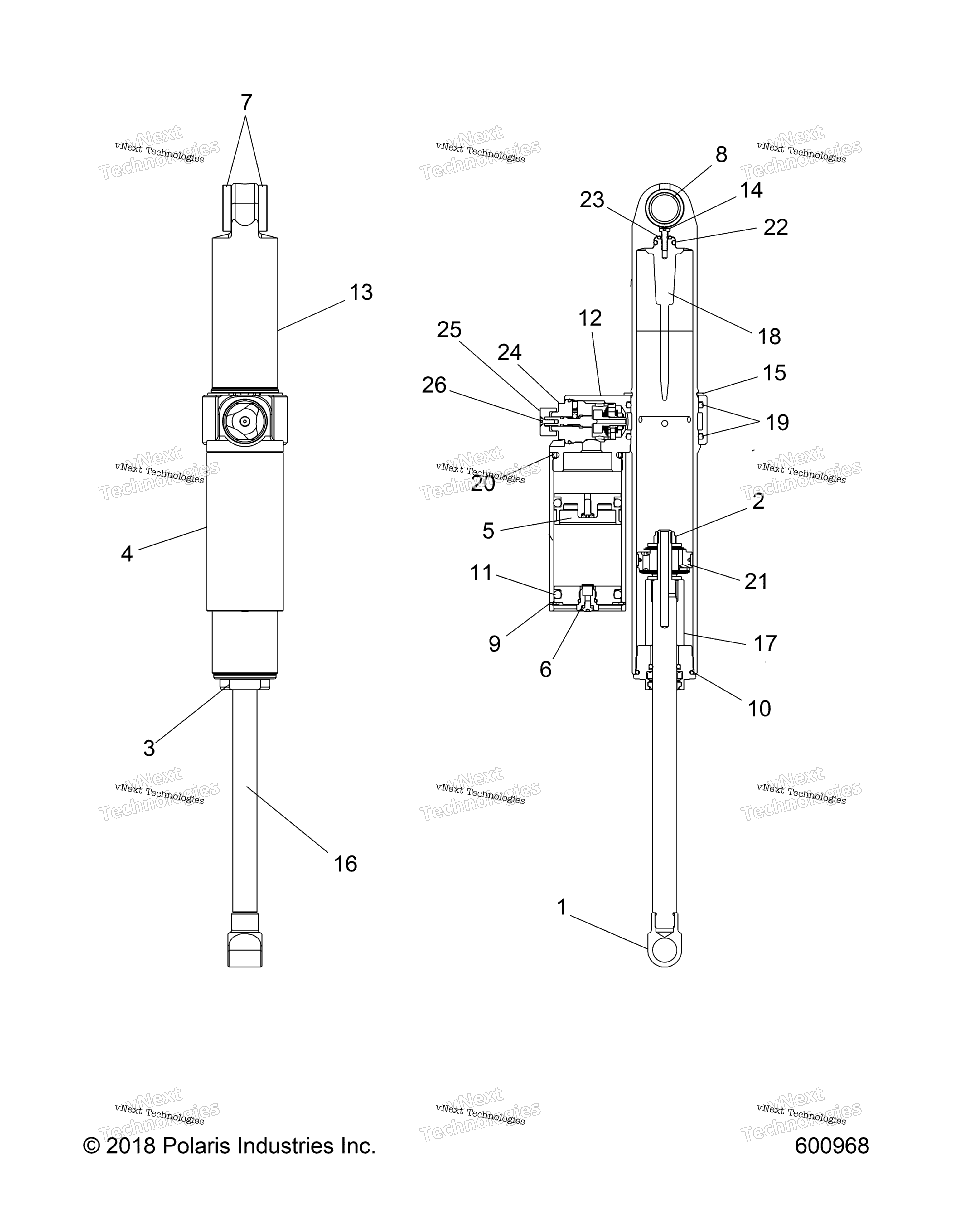 Suspension, Shock, задний Track (600968)