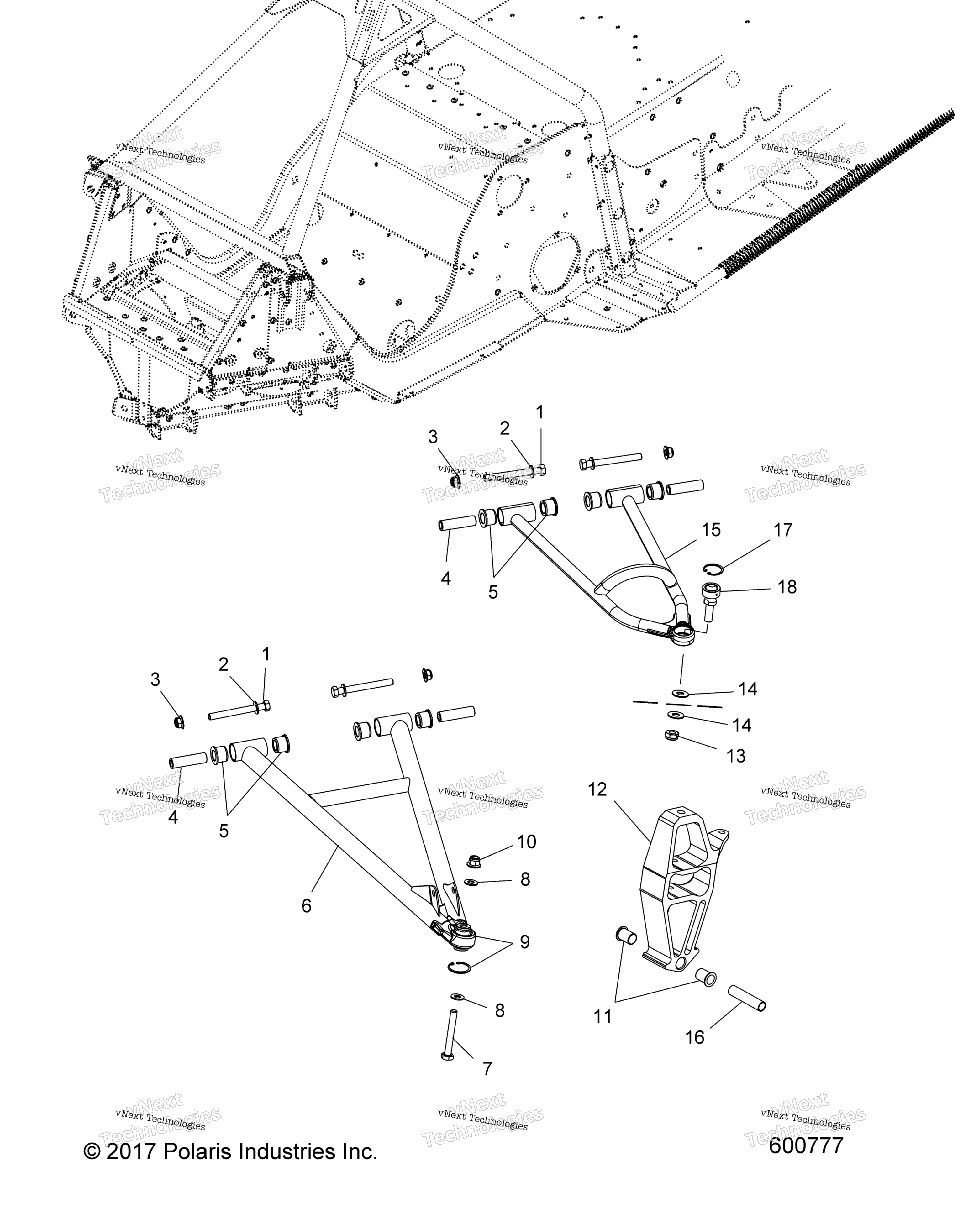 Suspension, Front, управление Arms & Spindle