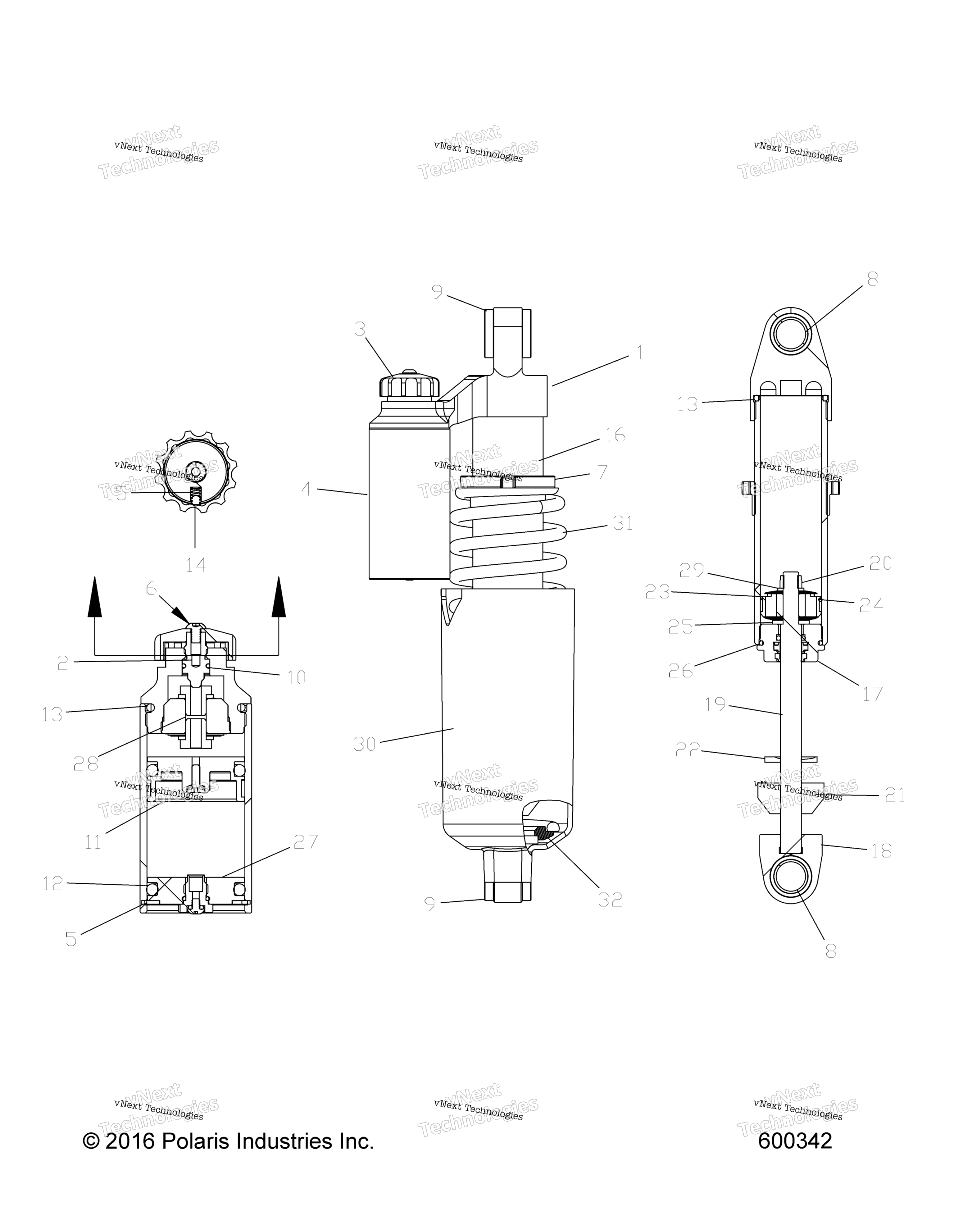 Suspension, Shock, передний Track All Options (600342)