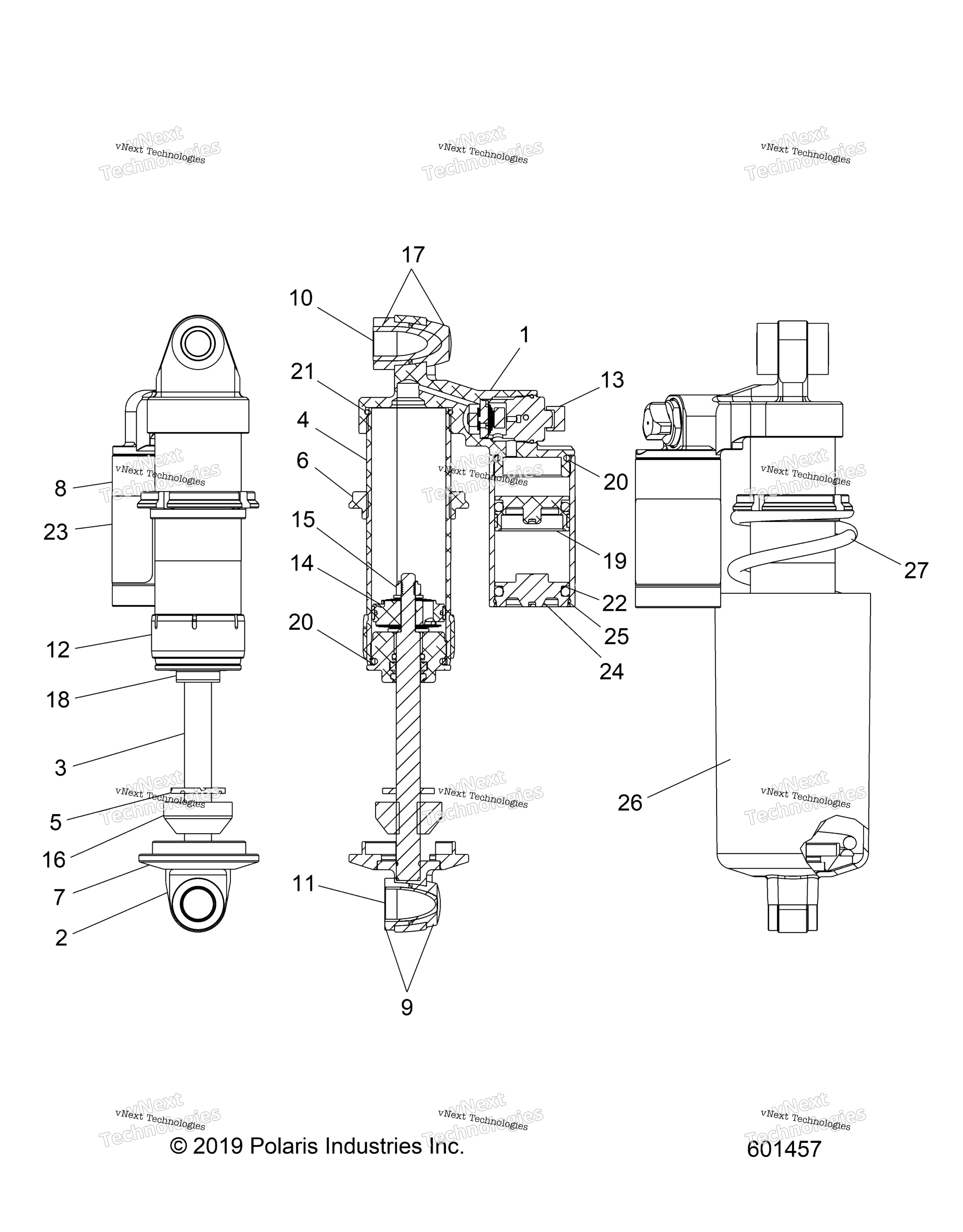 Suspension, Shock, передний Track All Options (601457)