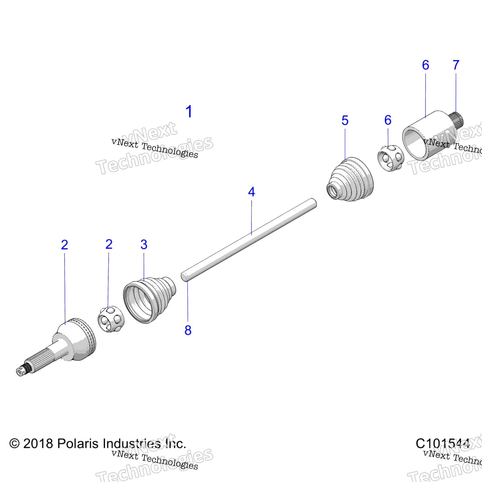 Привод Train, Drive Shaft, Rear