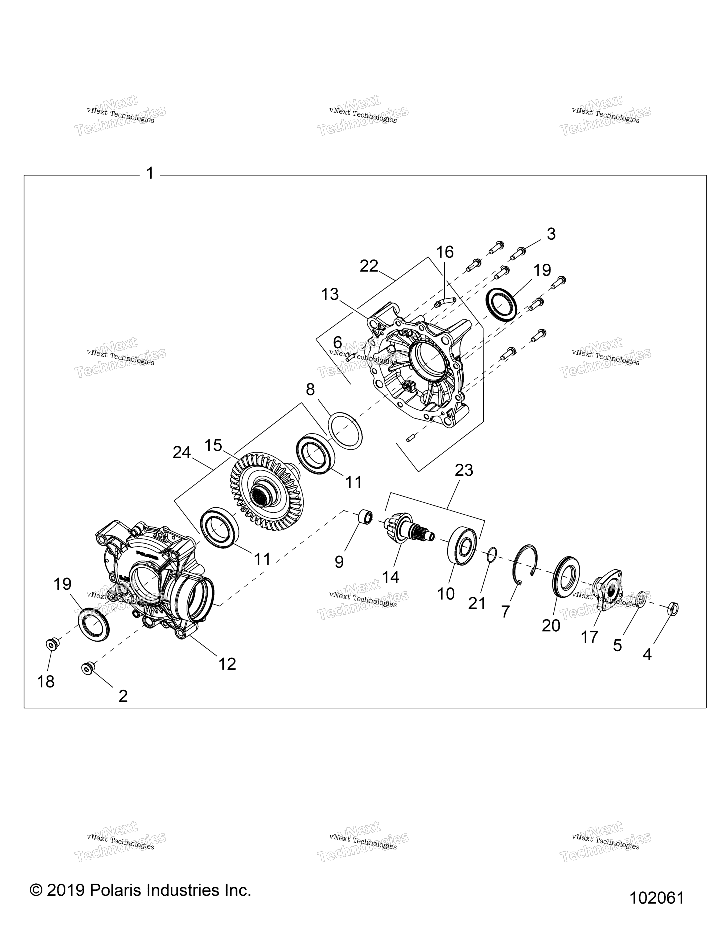 Привод Train, Rear Gearcase Internals