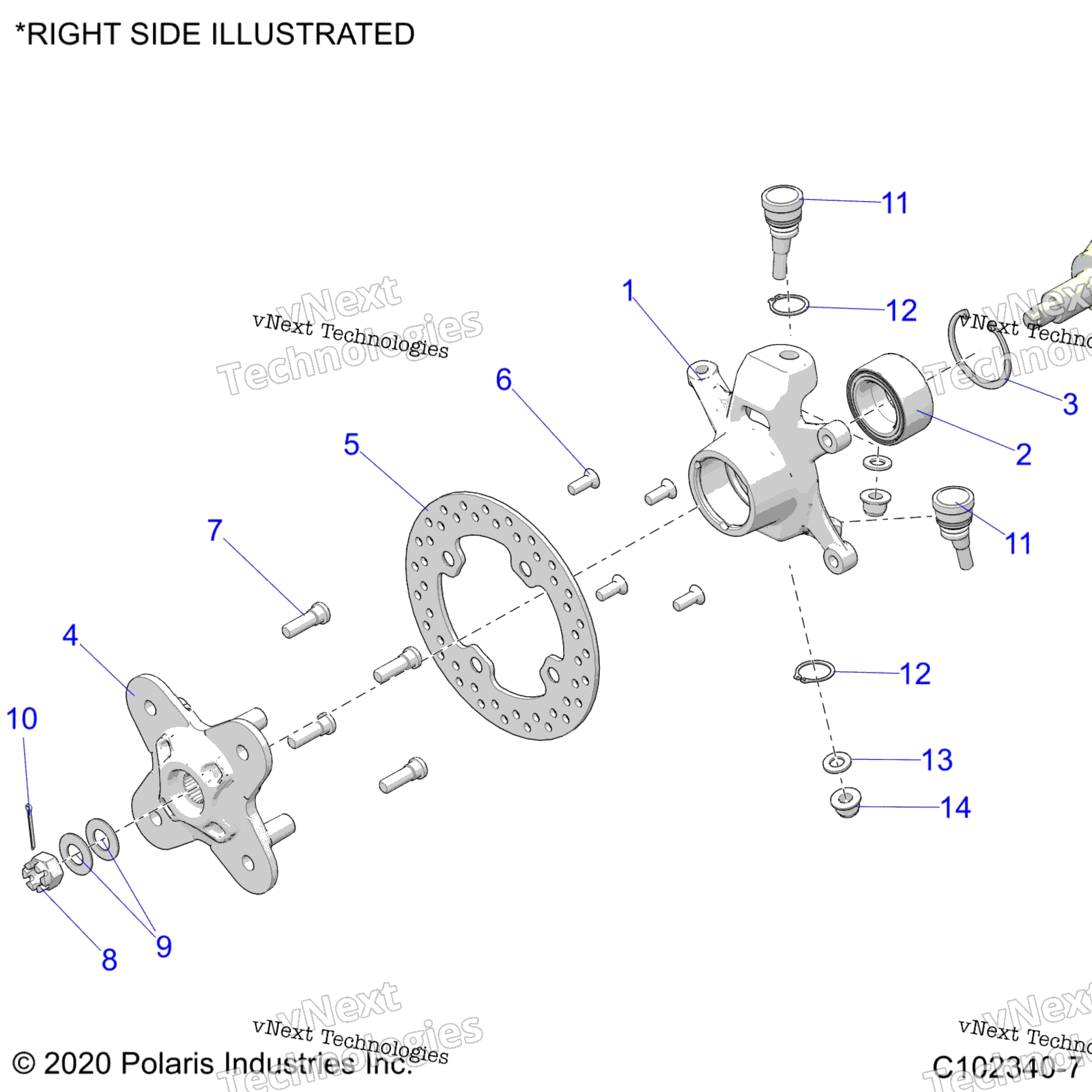 Подвеска, передняя Hub, Knuckle & Brake Disc