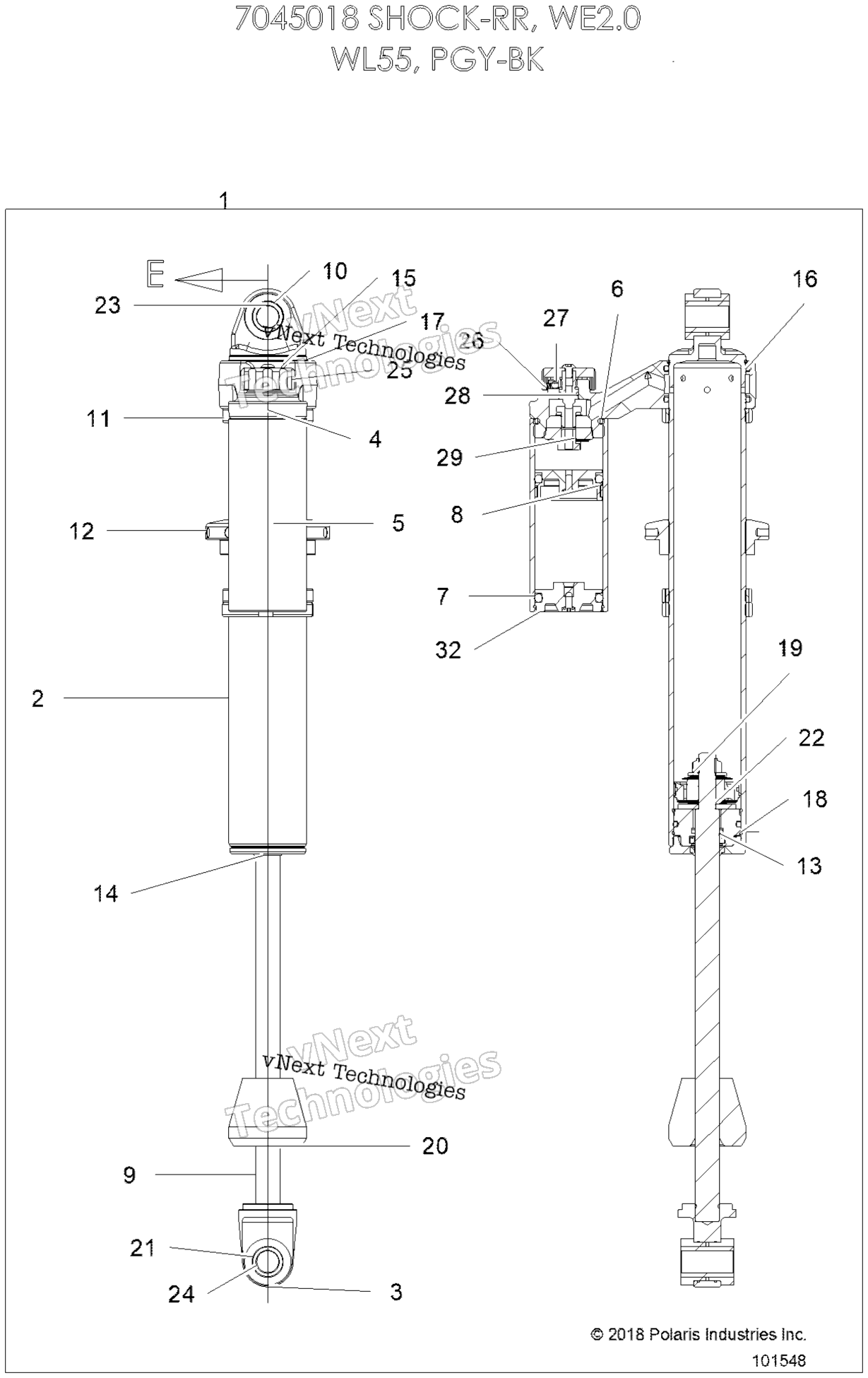 Suspension, Shock, задний Piggyback Internals