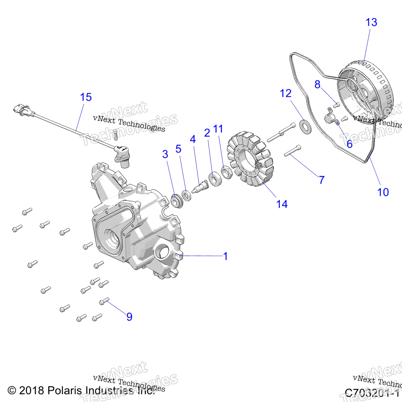 Engine, статор крышка и маховик