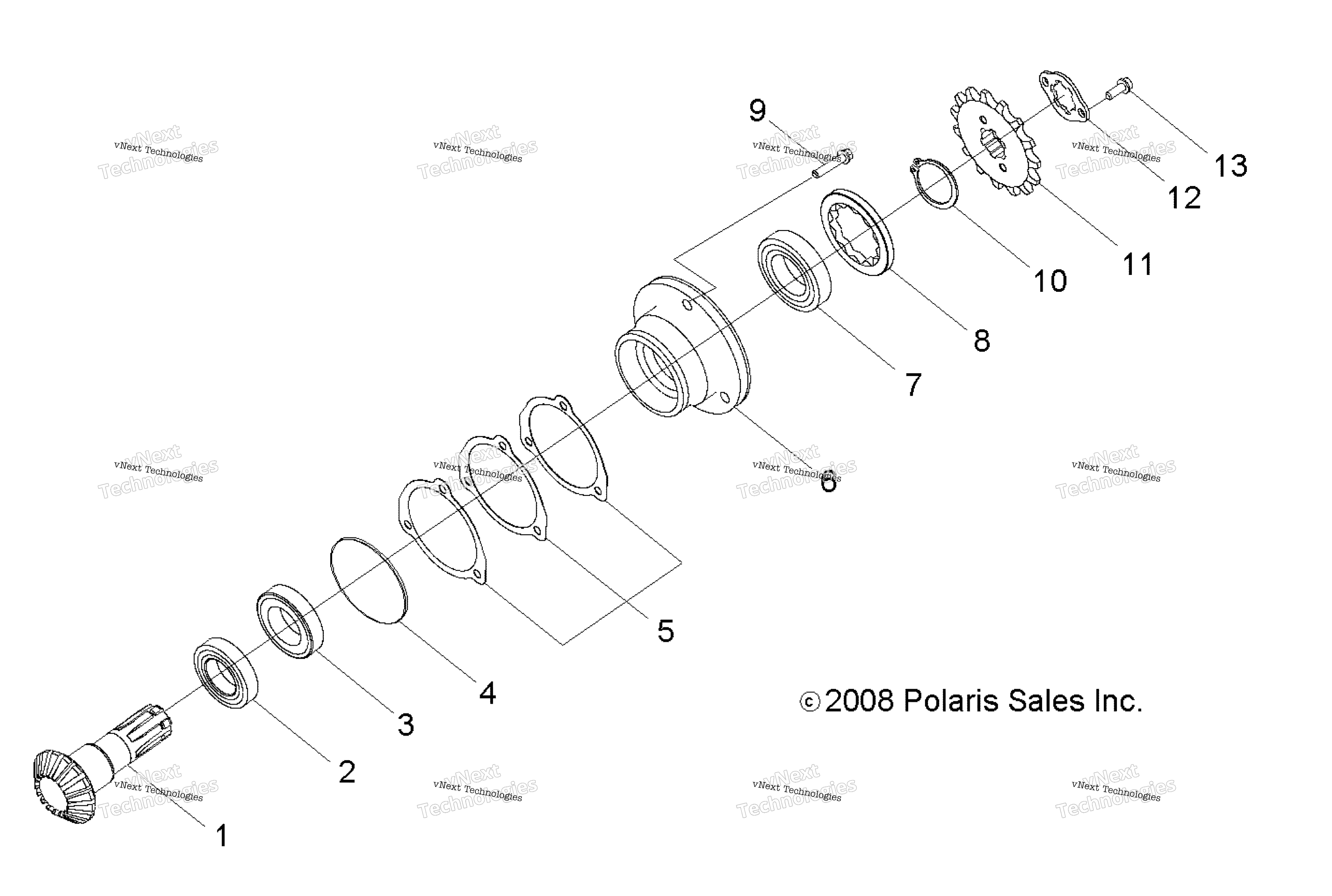 Привод Train, Gear Shaft Output