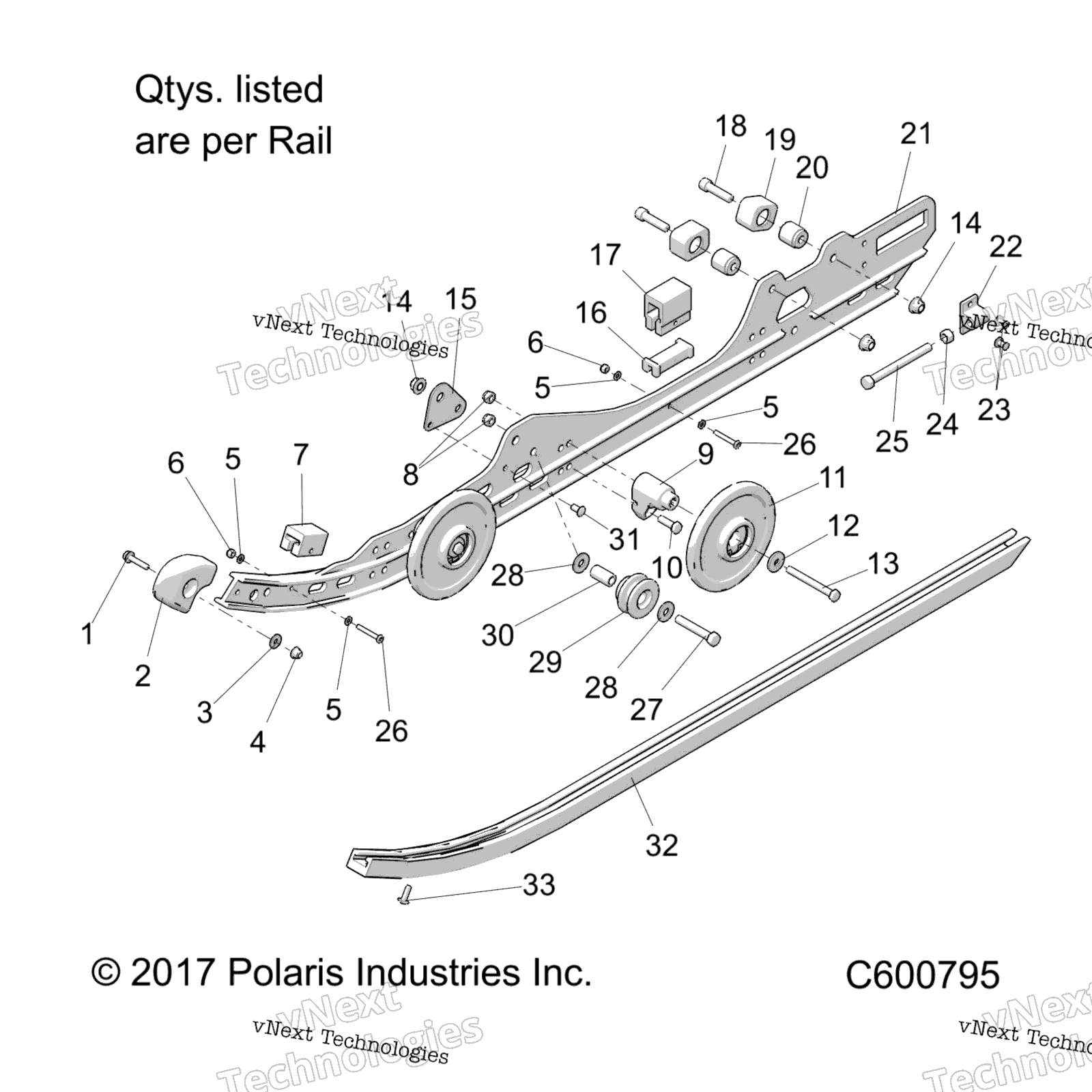 Suspension, Rail, Lh / Rh