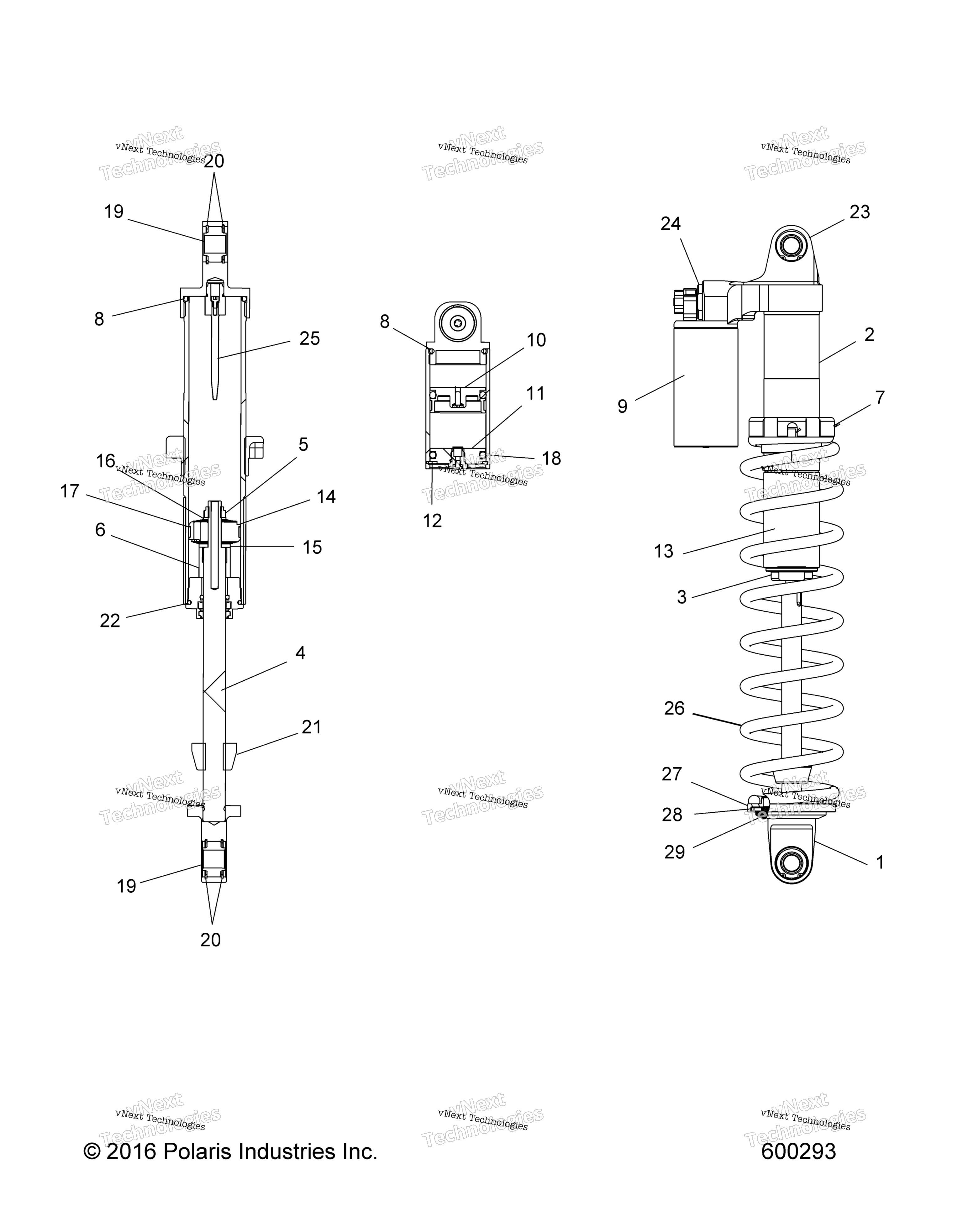 Suspension, Shock, задний Track All Options (600293)