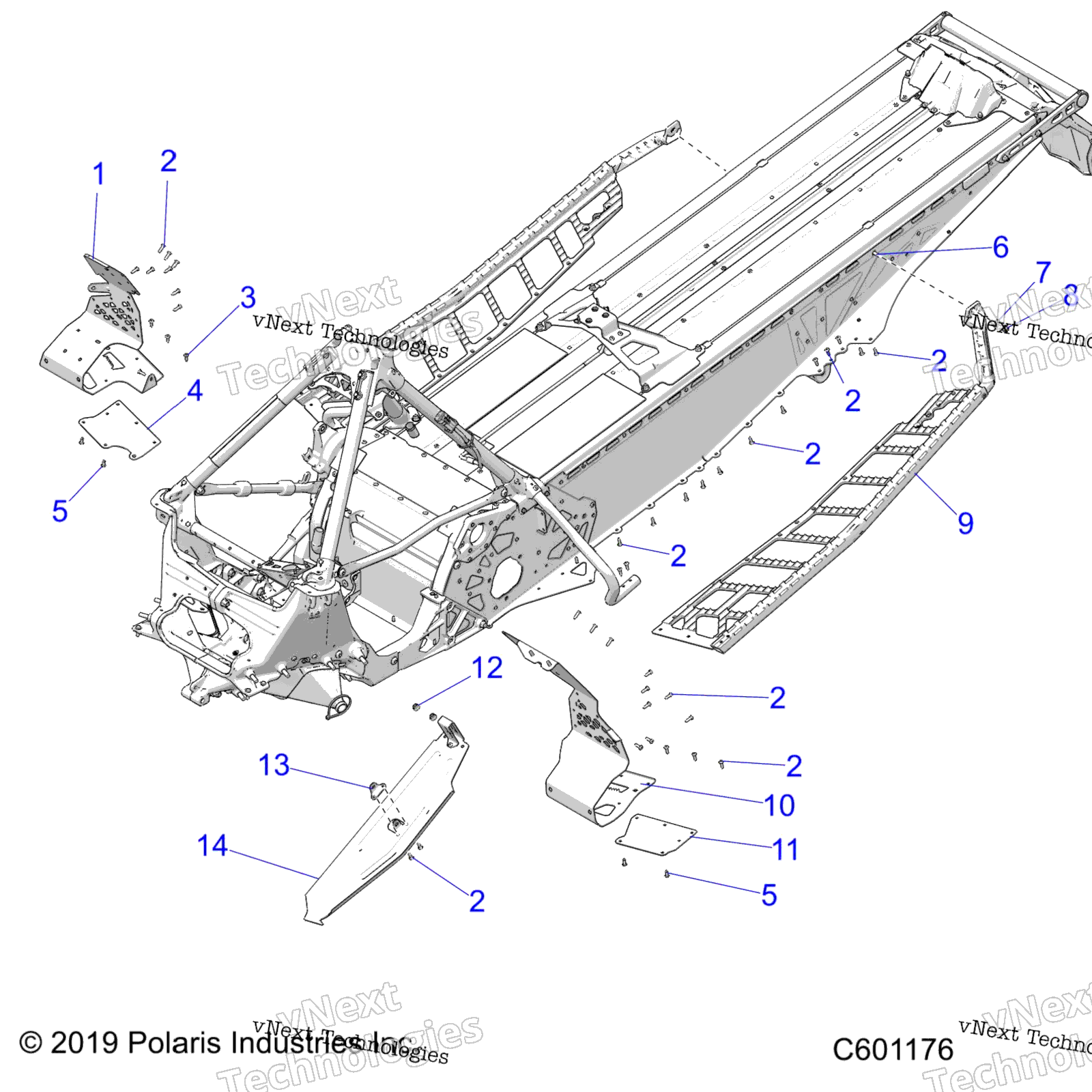 Chassis, сцепление Guard, Footrests, & Runningboards All Options