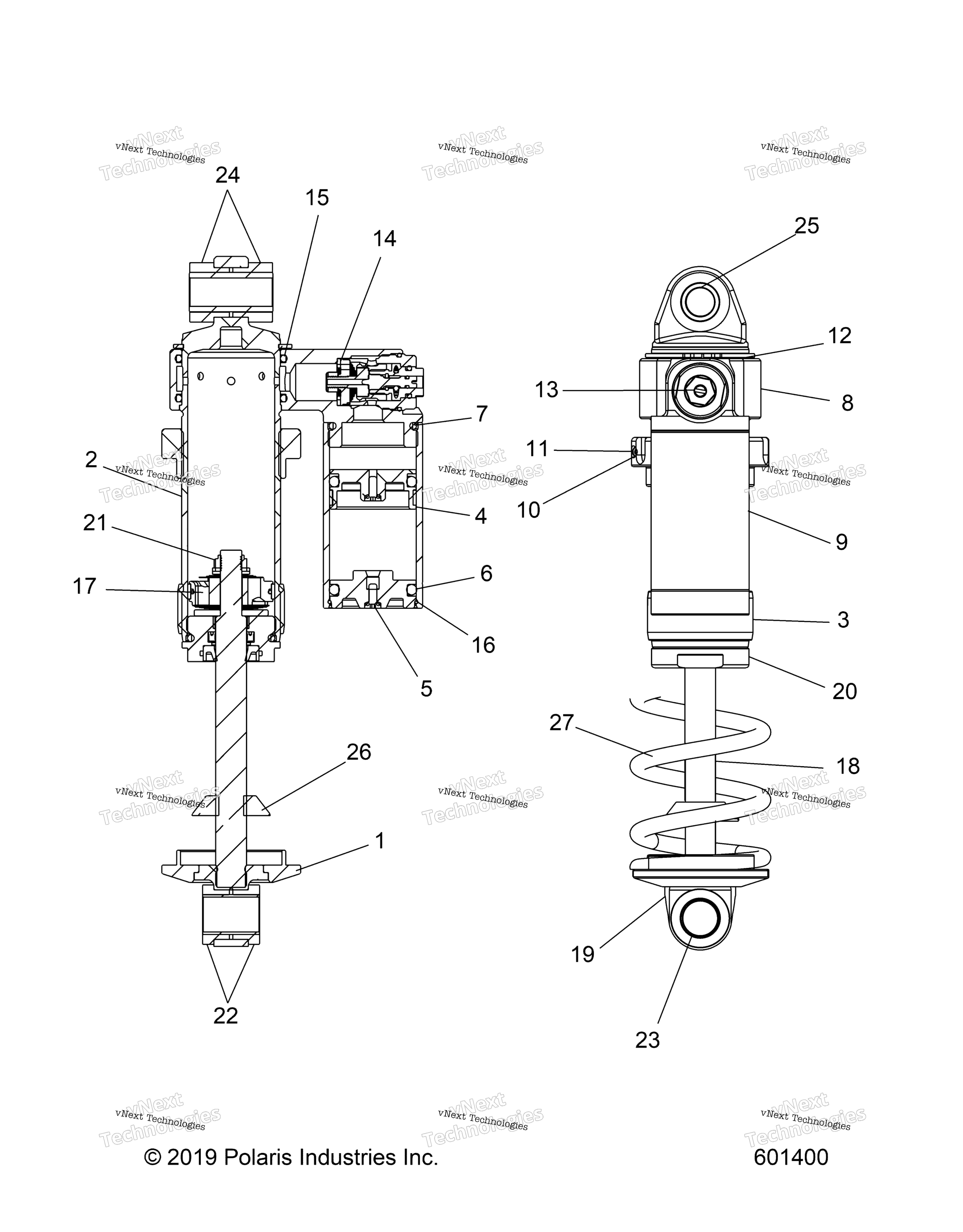 Suspension, Shock, передний Track S21mdx6dsa / 6Dea [601400)