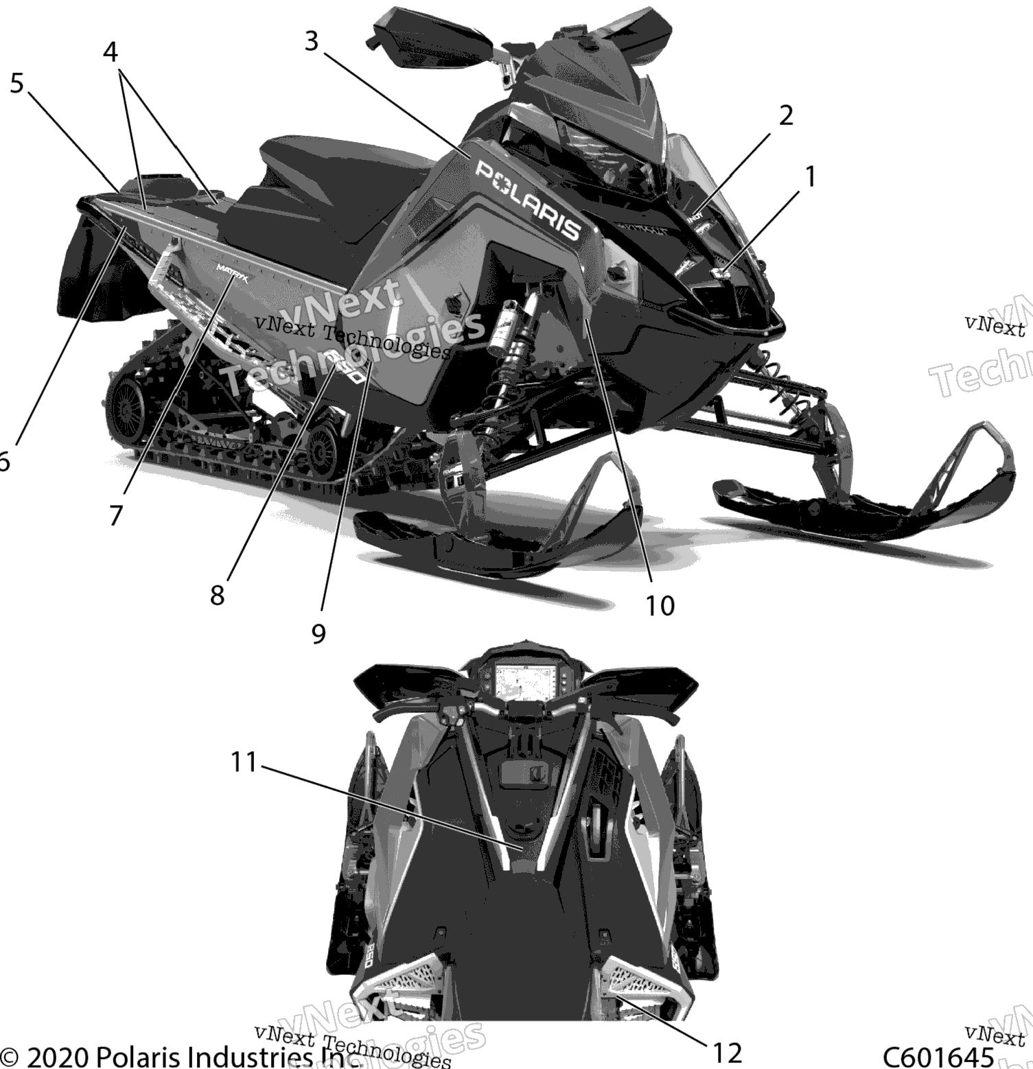 Body, Decal, White Side панель W / Black Accent