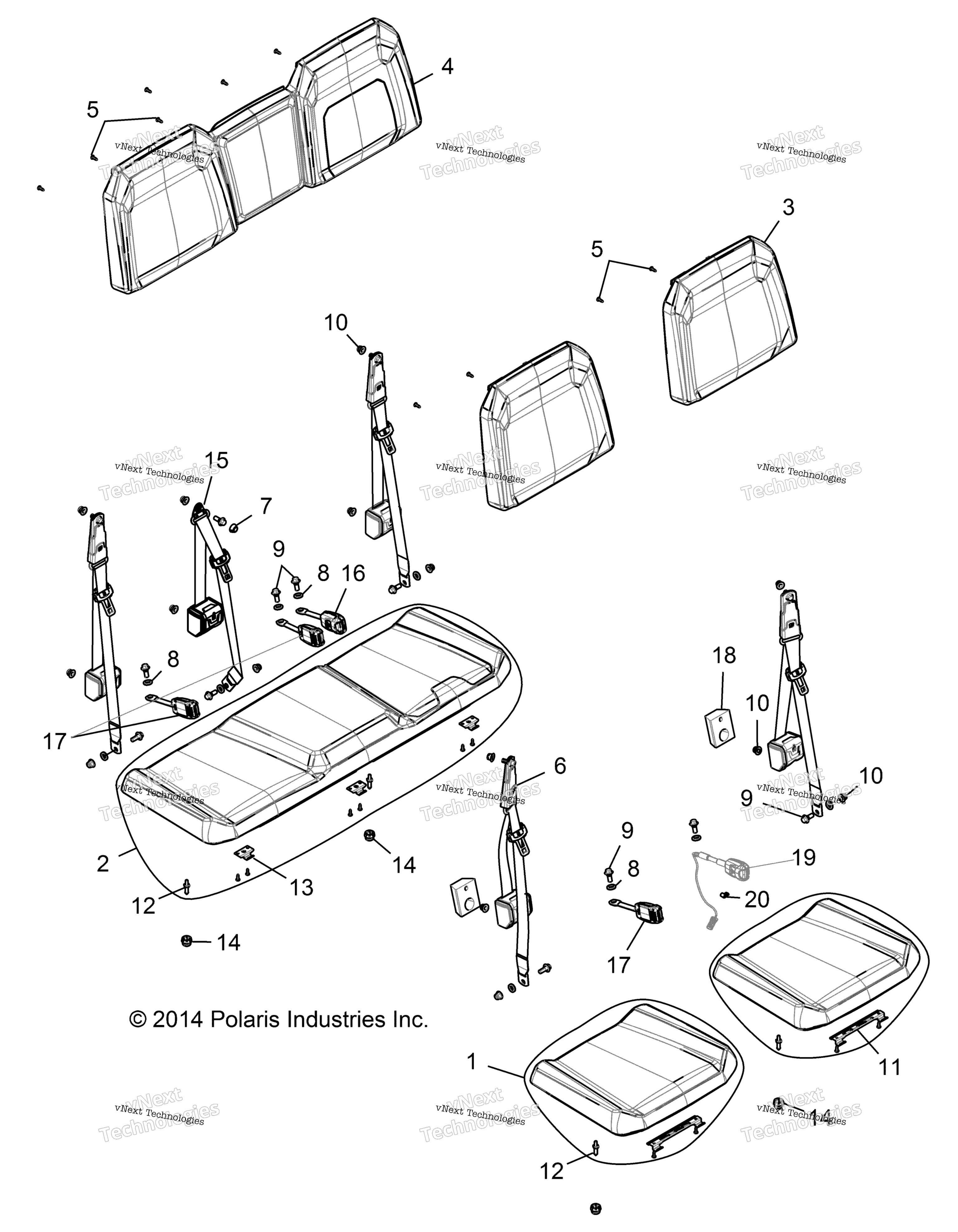 Body, Seat, задний Bench R16rua87a1 / B1 / Ue87a9 / B9 (700871)