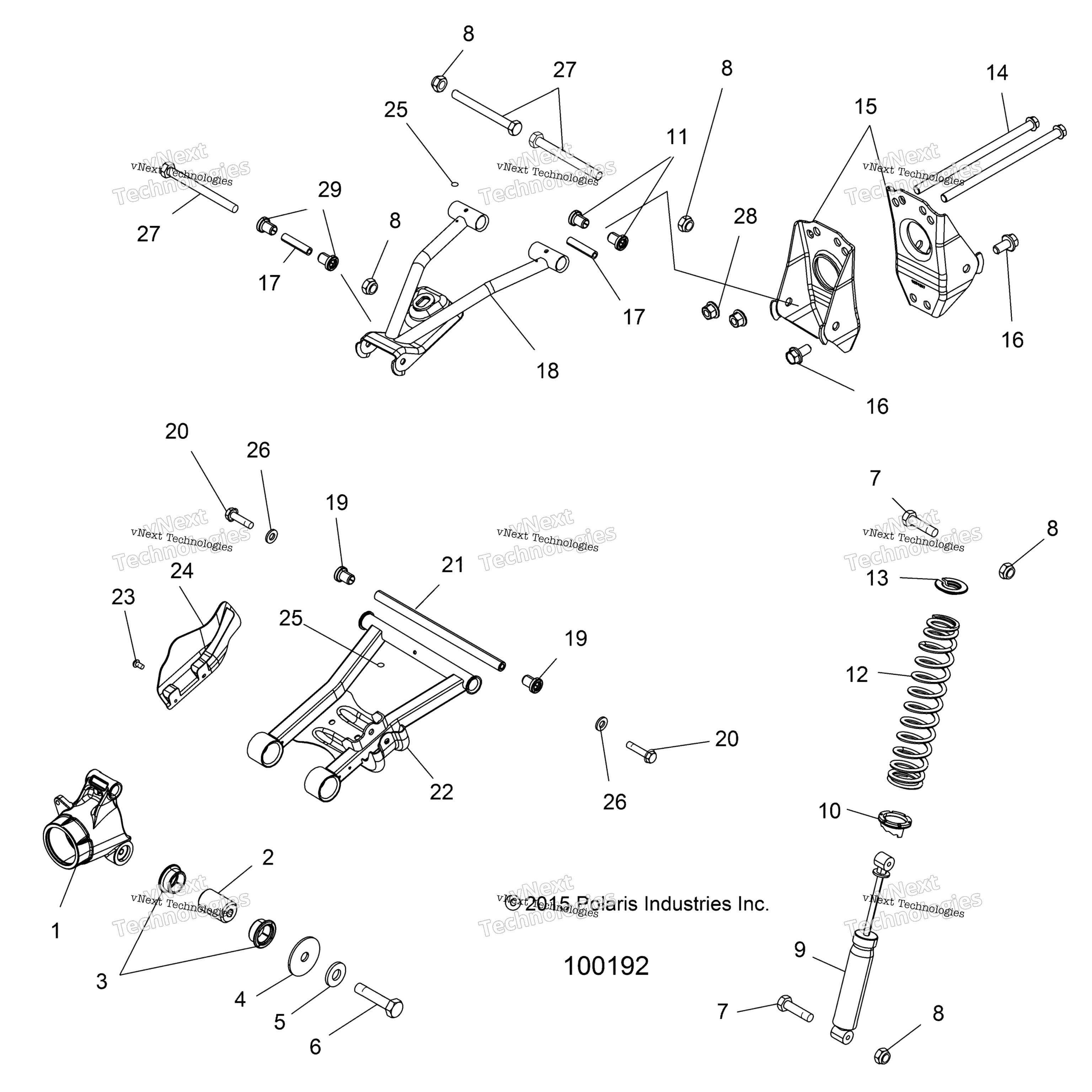 Подвеска, задняя A17ses57c1/C2/C7/Cl/E1/E2/E7/El/Set57c1/C2/E1/E2