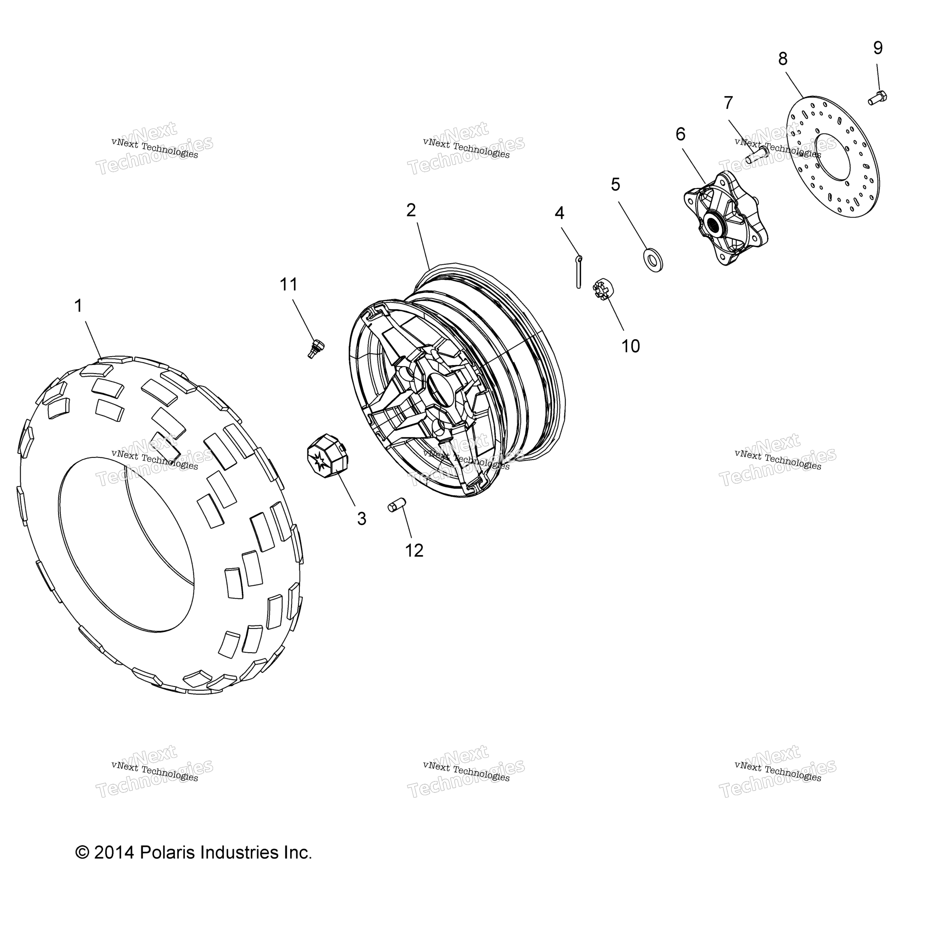 Колёса, передние Tire & Brake Disc A17ses57cl/El