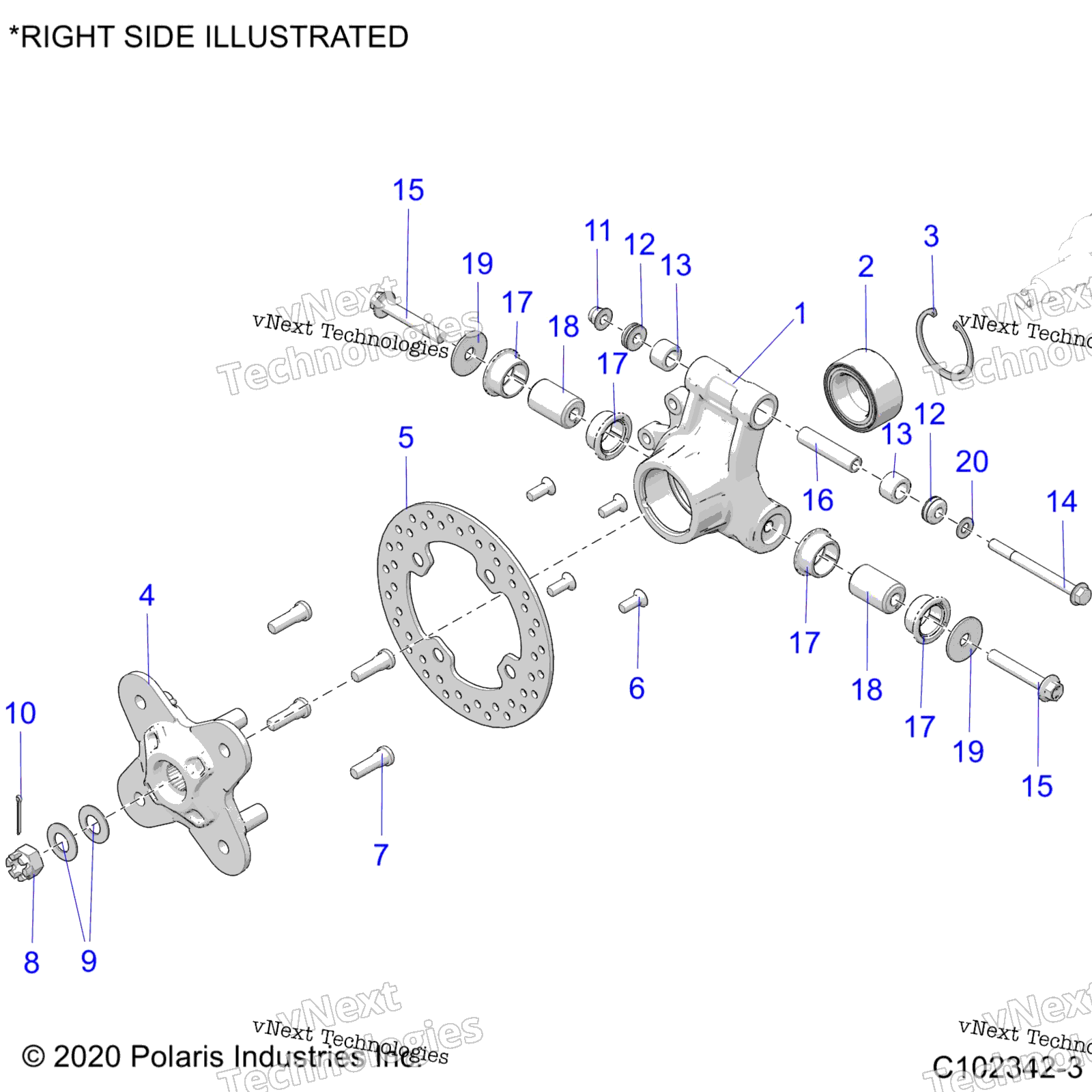 Подвеска, задняя Hub, Carrier & Brake Disc