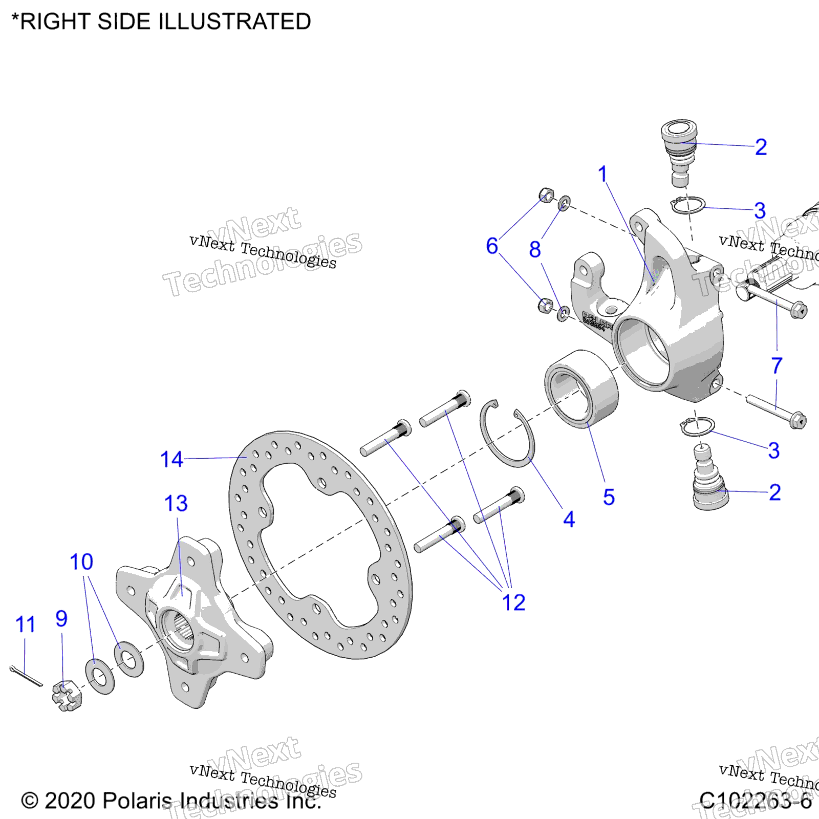 Подвеска, передняя Hub, Knuckle & Brake Disc