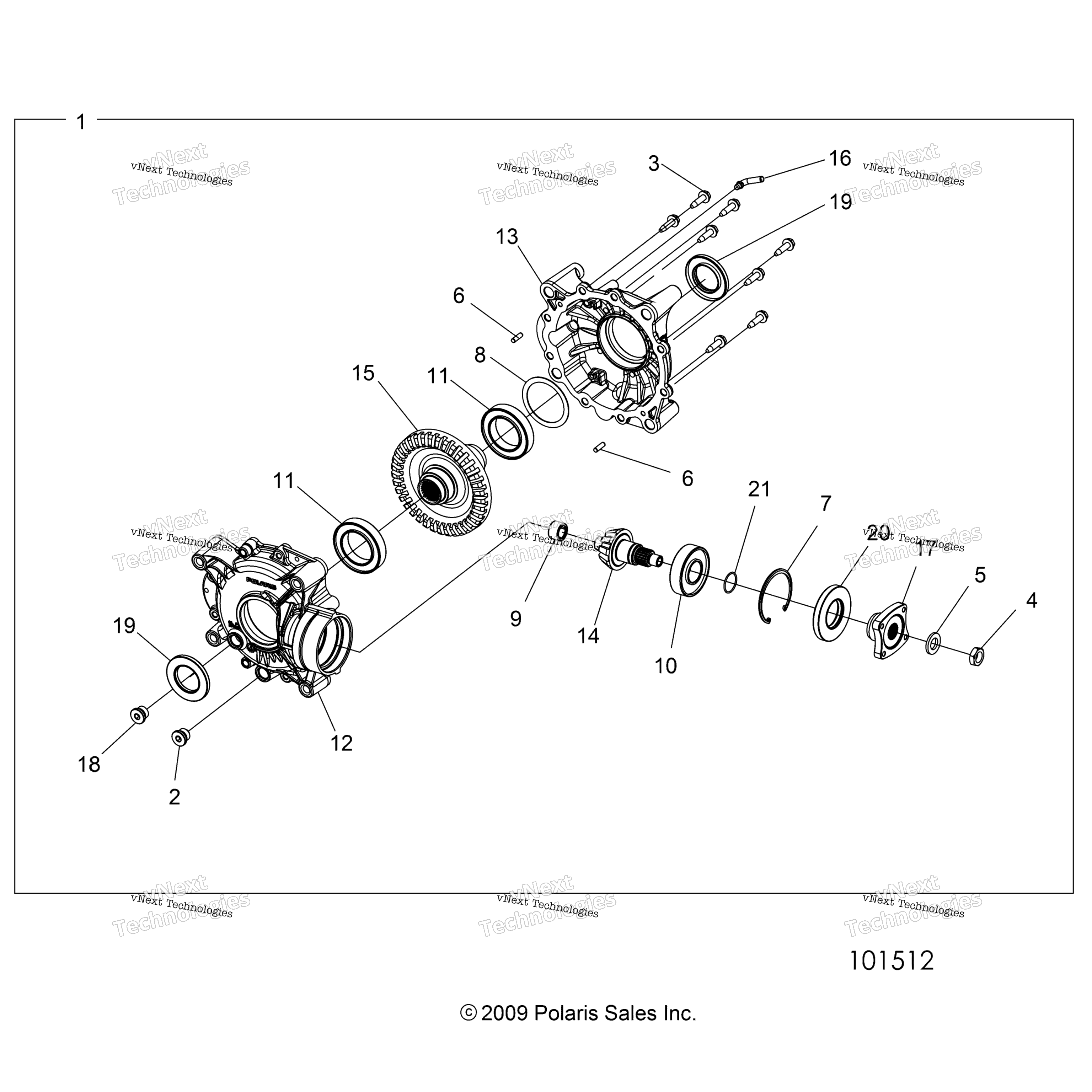 Привод Train, Rear Gearcase Internals