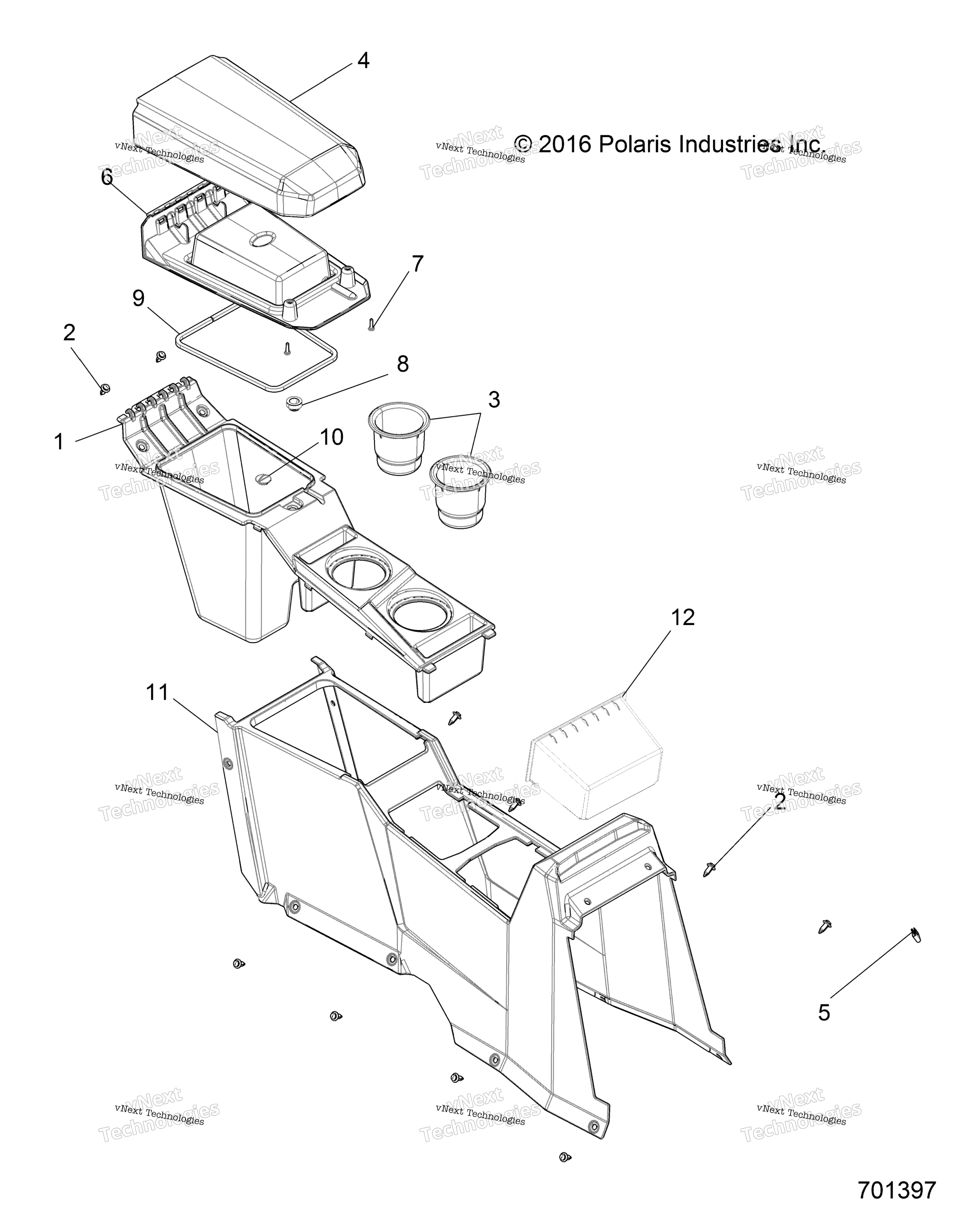 Body, Center Console, задний