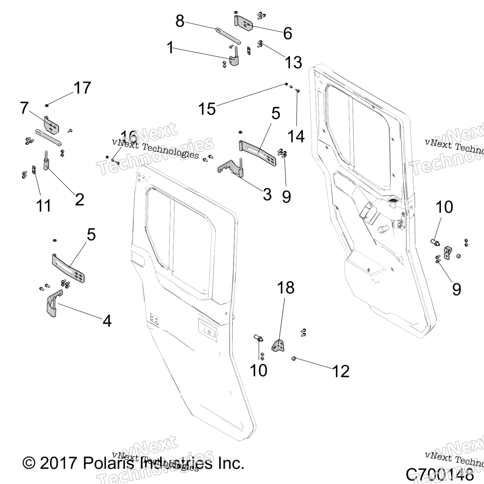 Body, Door, Rear, Full, крепление