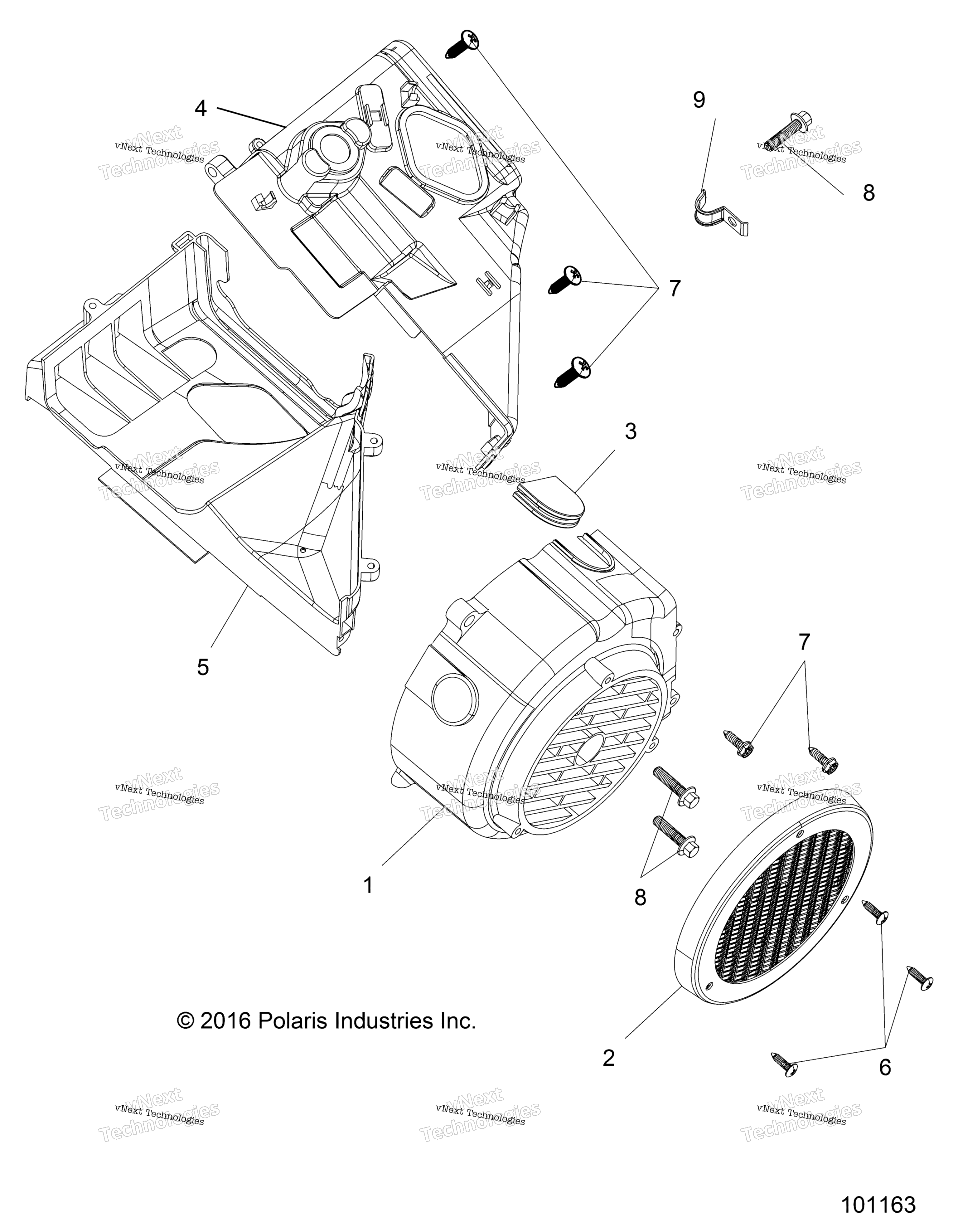 Engine, Fan крышка и Shroud Comp